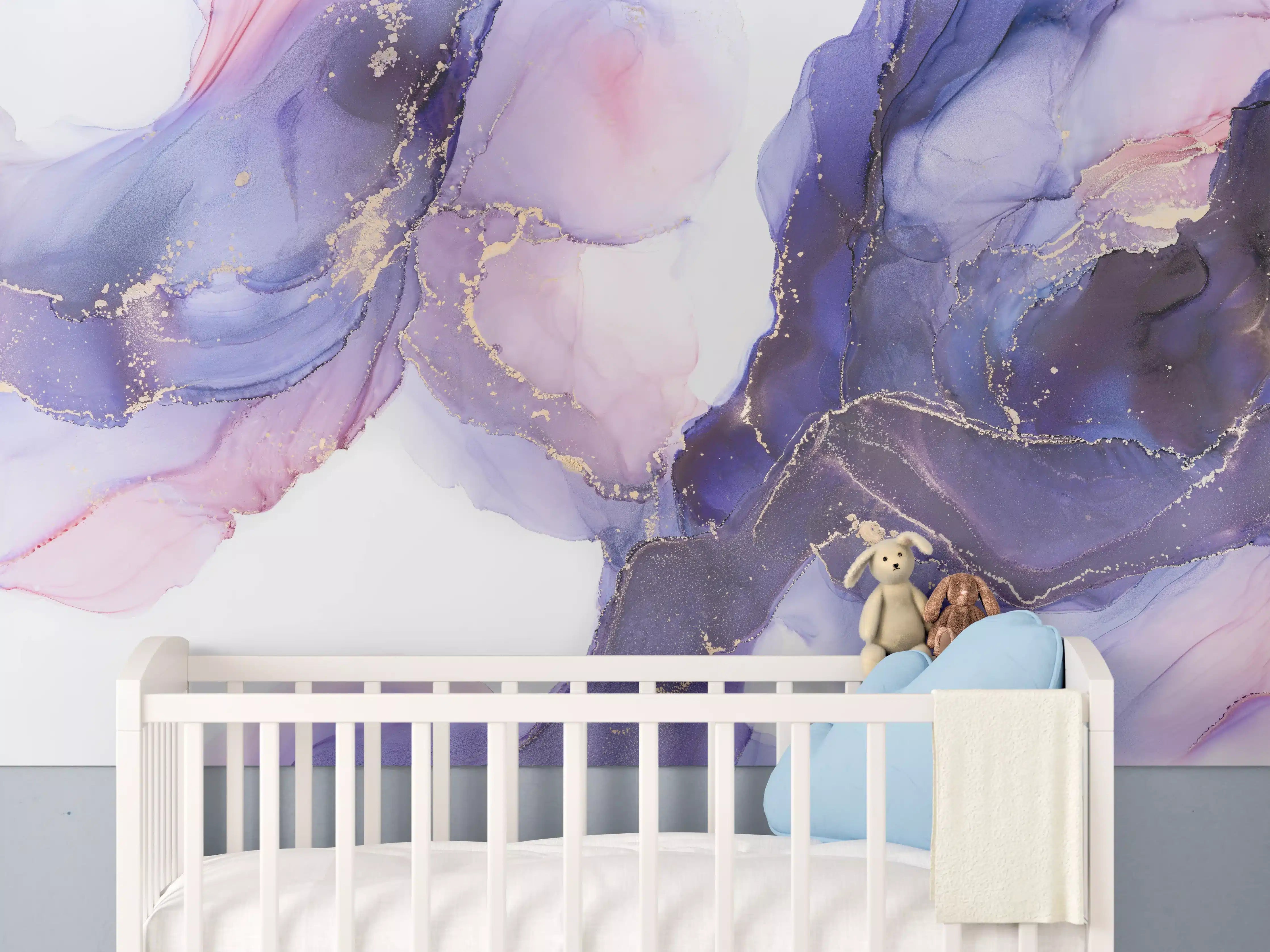 Babyzimmer Wandgestaltung - Abstraktes Kunstwerk - Öl Malerei