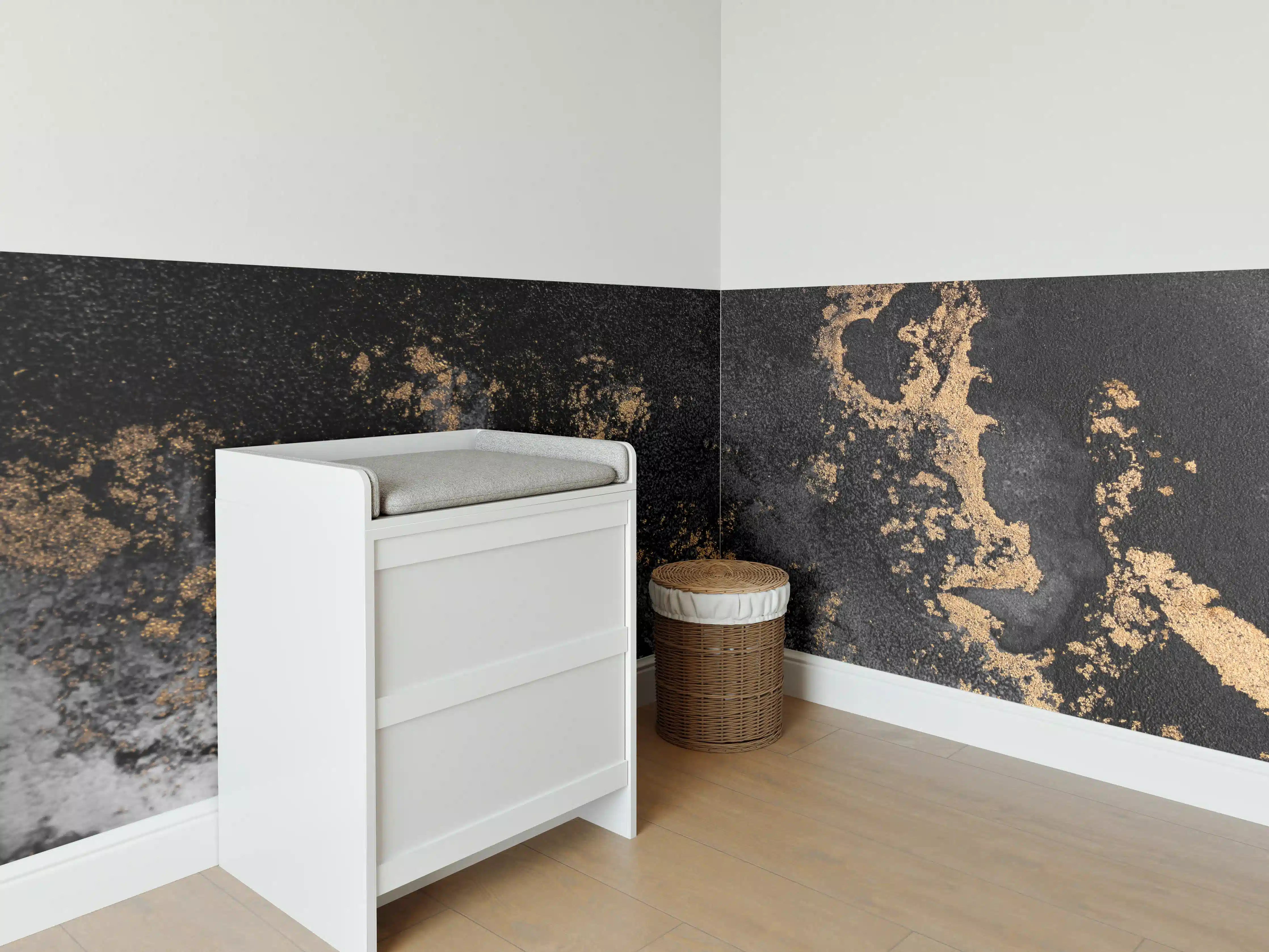 Babyzimmer Wandgestaltung - Abstraktes Marmor Design - Flüssigkunst