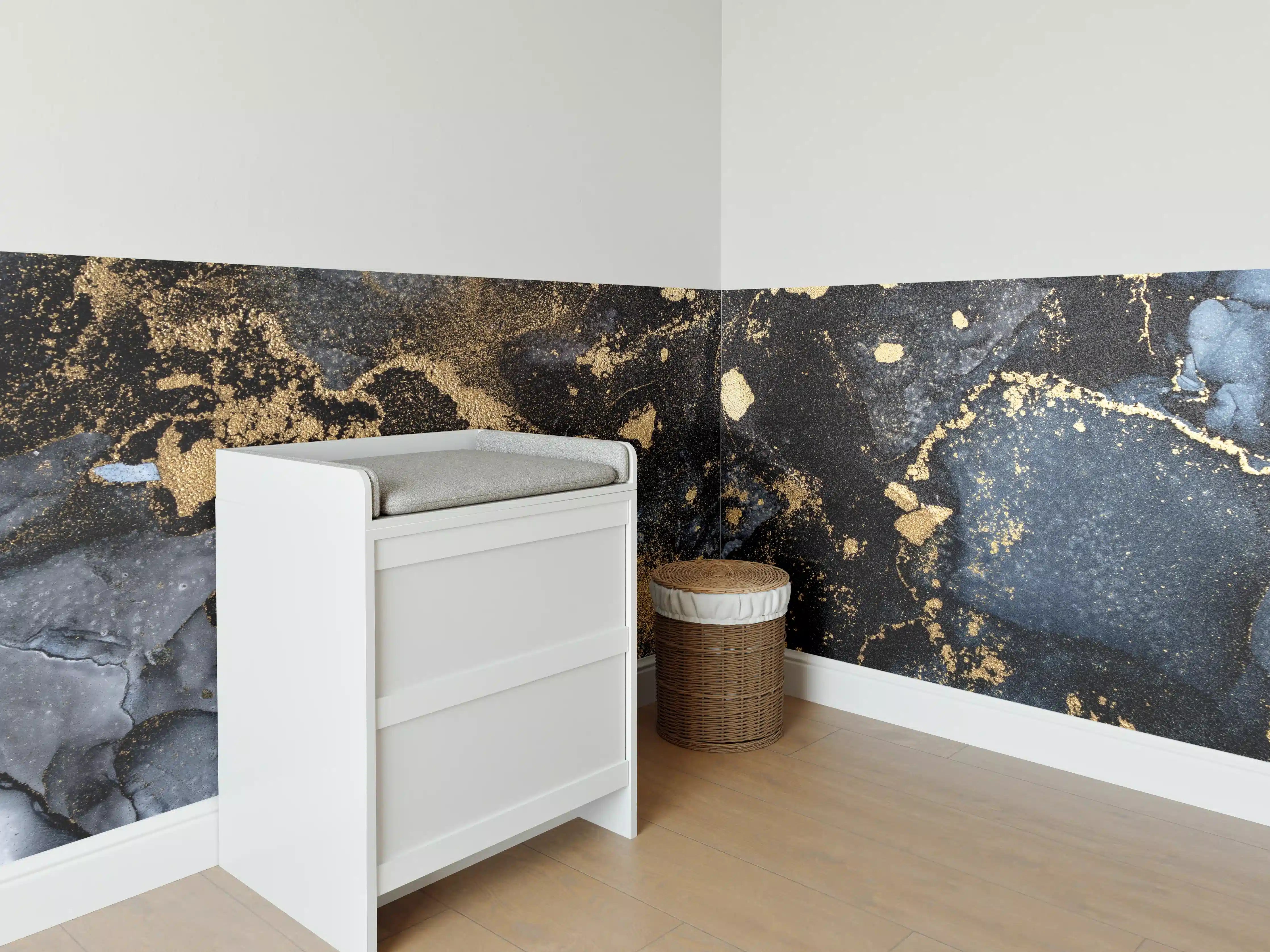 Babyzimmer Wandgestaltung - Abstraktes Marmor Wanddesign - Flüssigmalerei