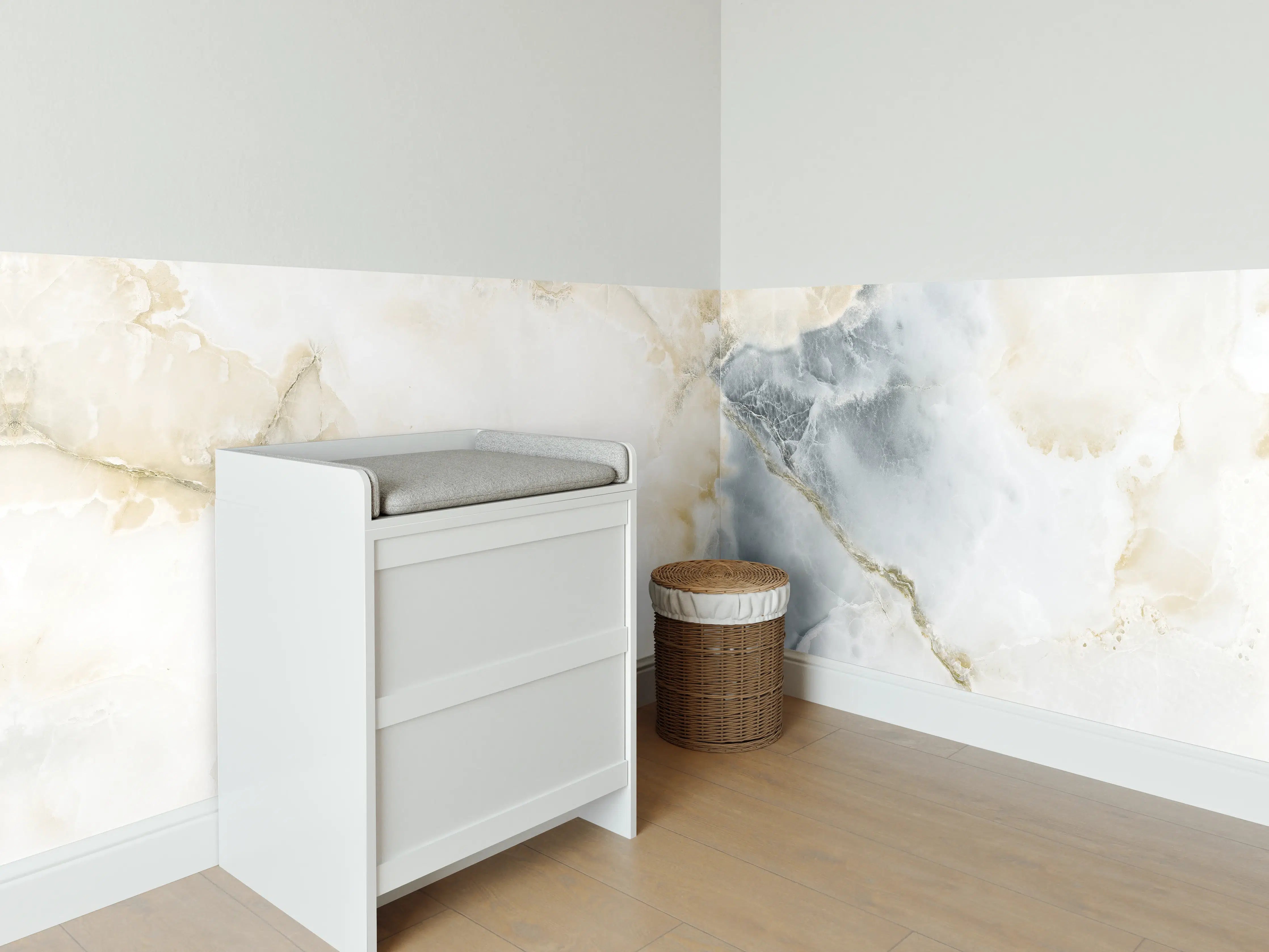 Babyzimmer Wandgestaltung - Abstraktes Marmormuster