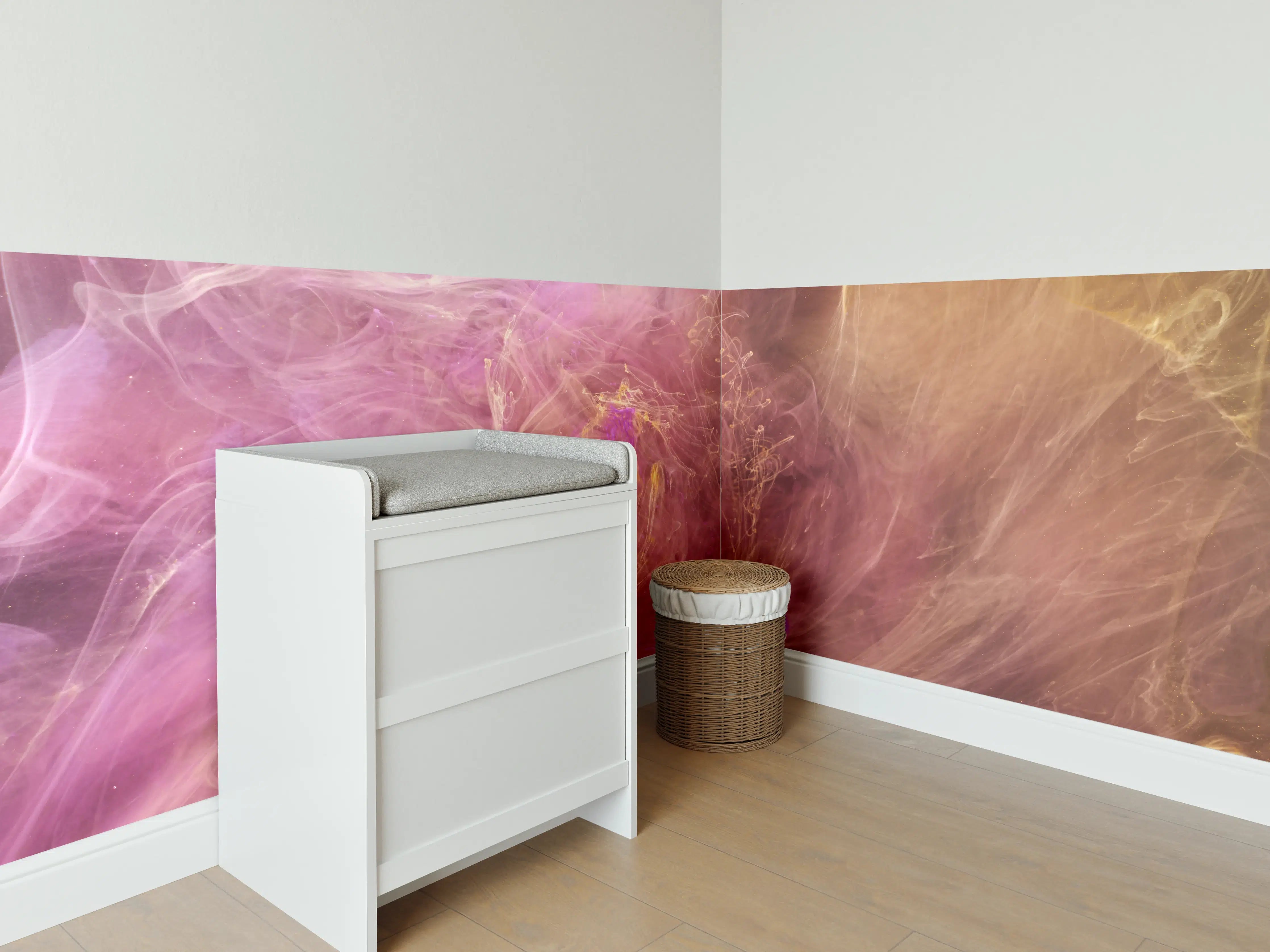 Babyzimmer Wandgestaltung - Abstraktes Muster -Flüssigkunst