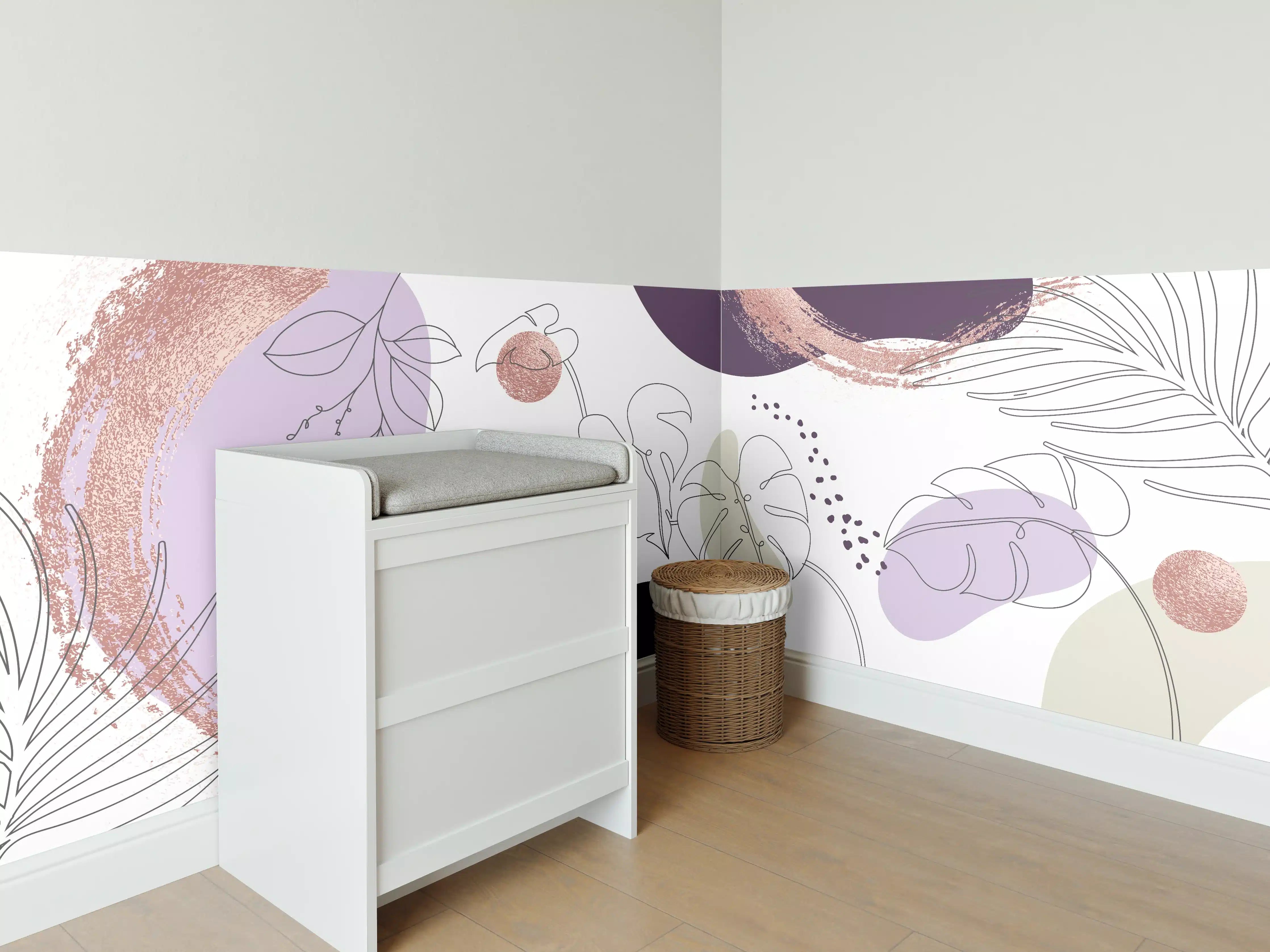 Babyzimmer Wandgestaltung - Abstraktes Pastellfarben-Design