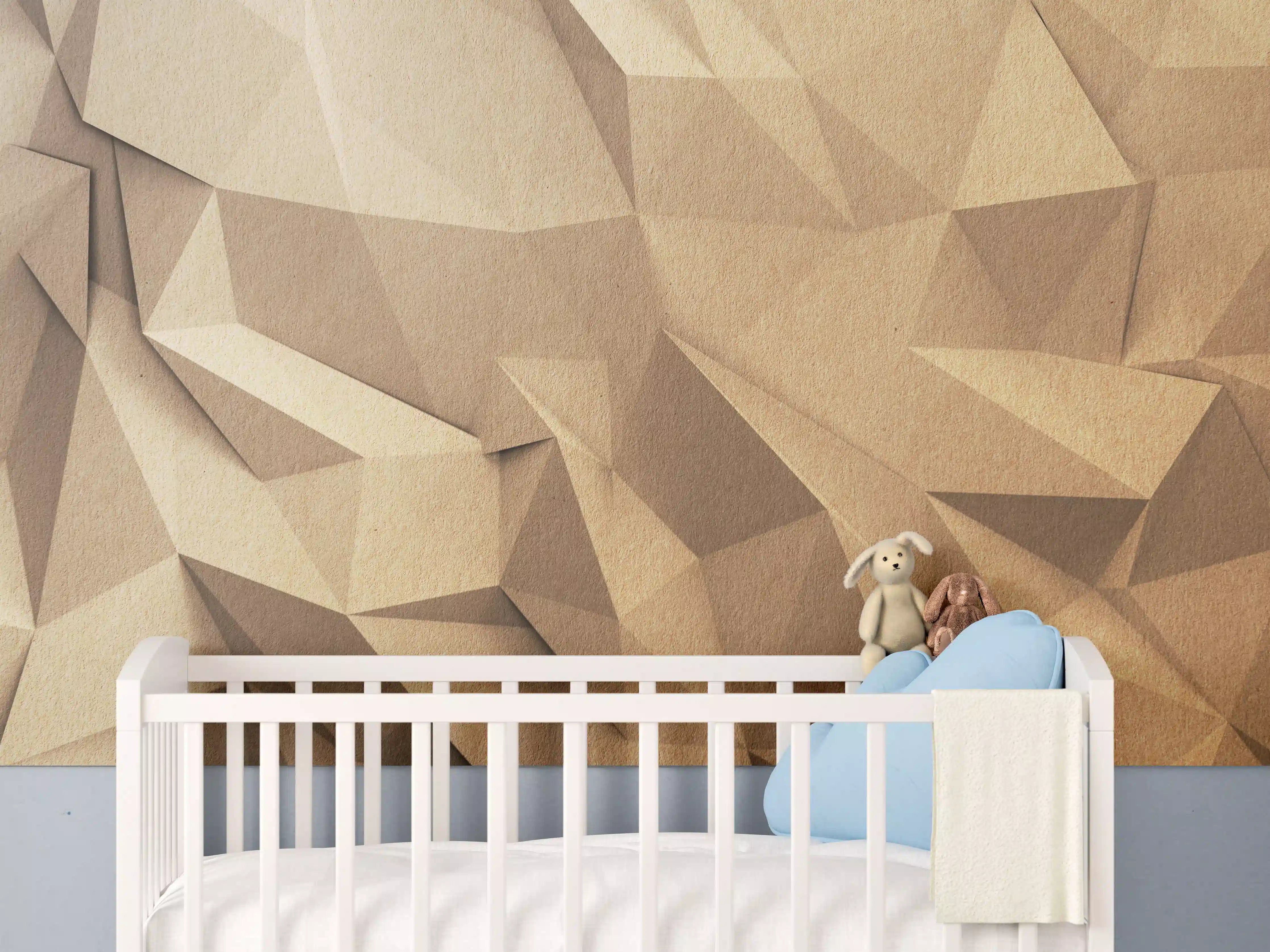 Babyzimmer Wandgestaltung - Abstraktes Polygon Handwerk