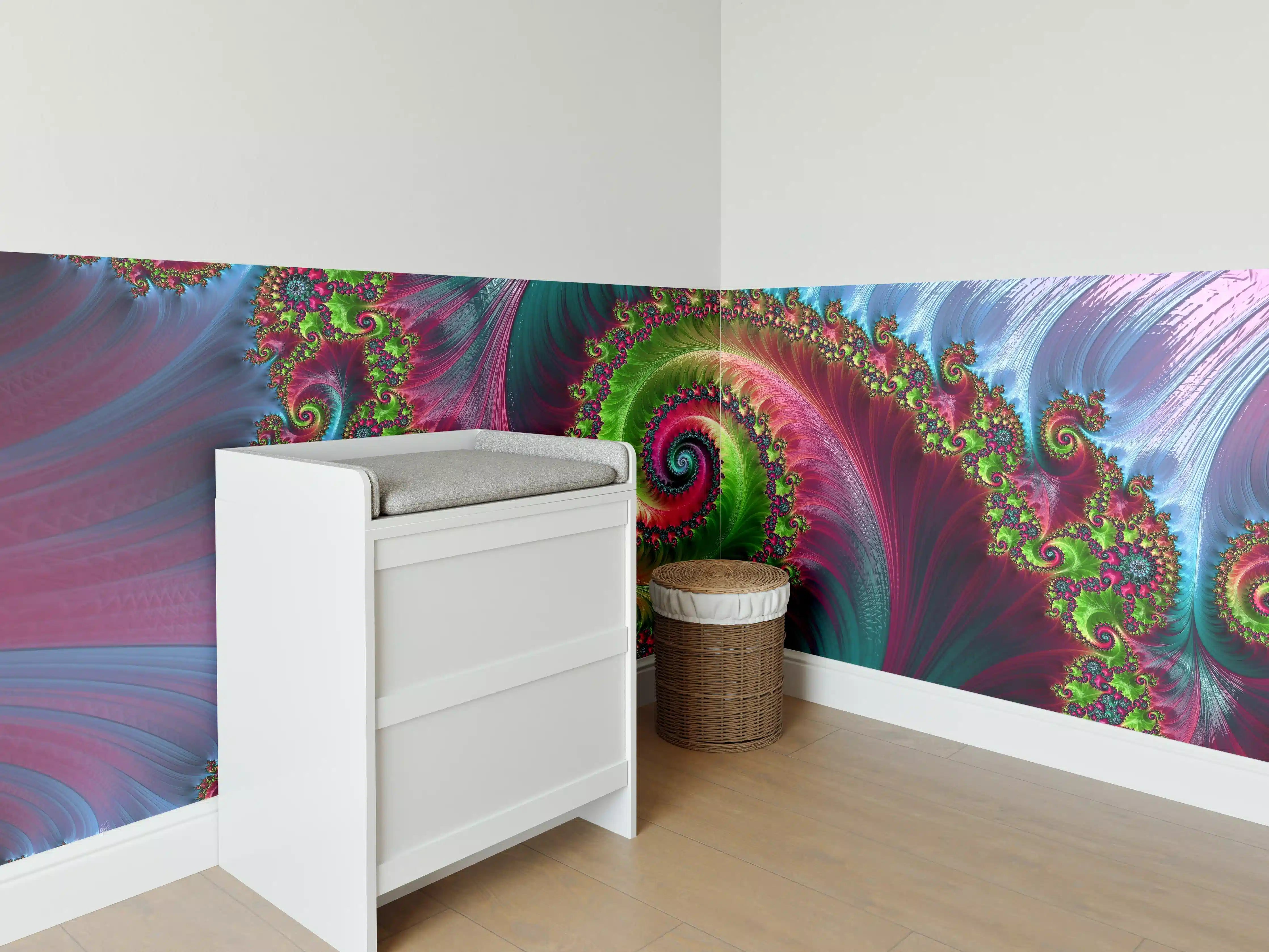 Babyzimmer Wandgestaltung - Abstraktes Tentakelmuster