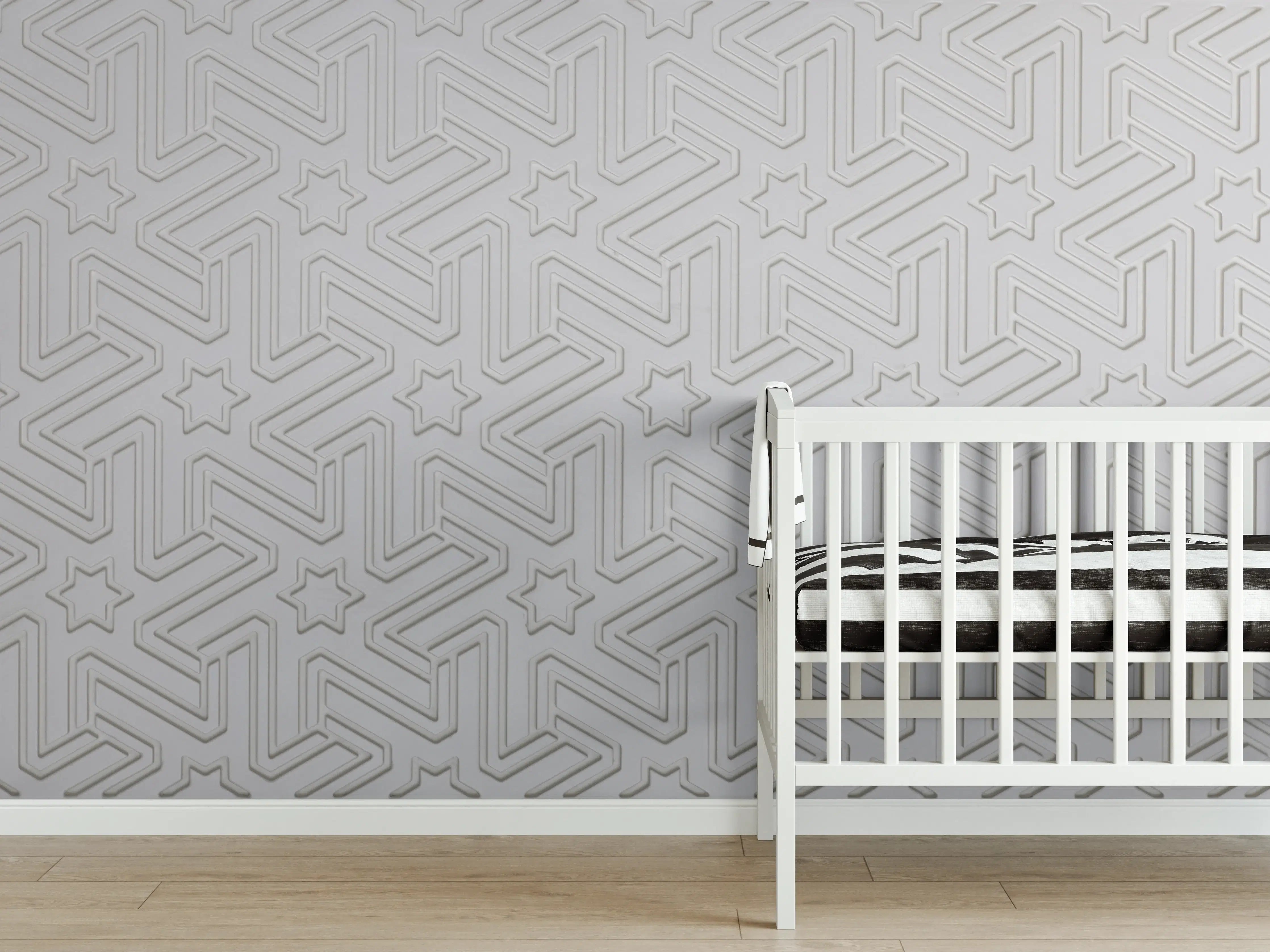 Babyzimmer Wandgestaltung - Abstraktes geometrisches Fliesenmuster