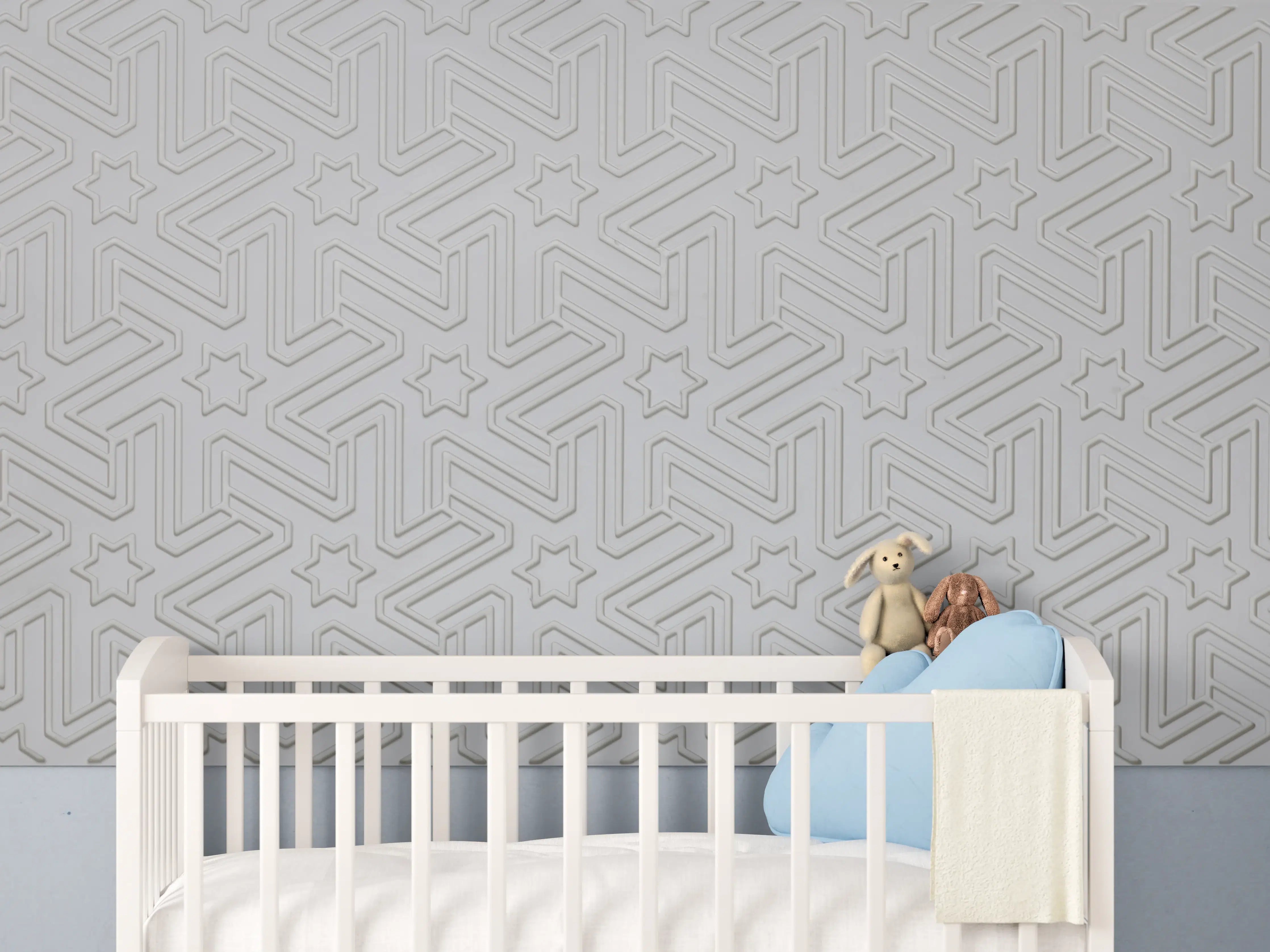 Babyzimmer Wandgestaltung - Abstraktes geometrisches Fliesenmuster