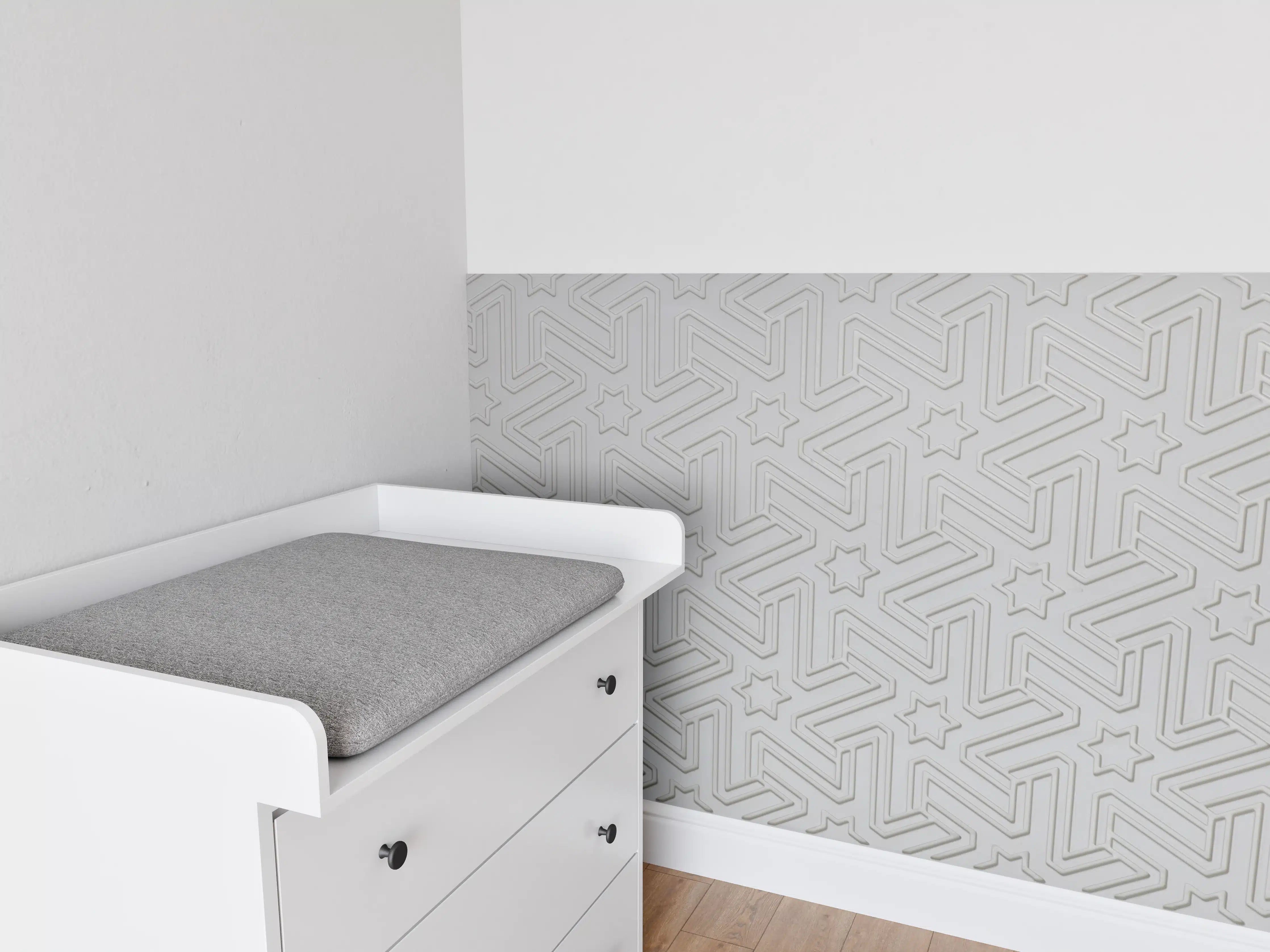 Babyzimmer Wandgestaltung - Abstraktes geometrisches Fliesenmuster
