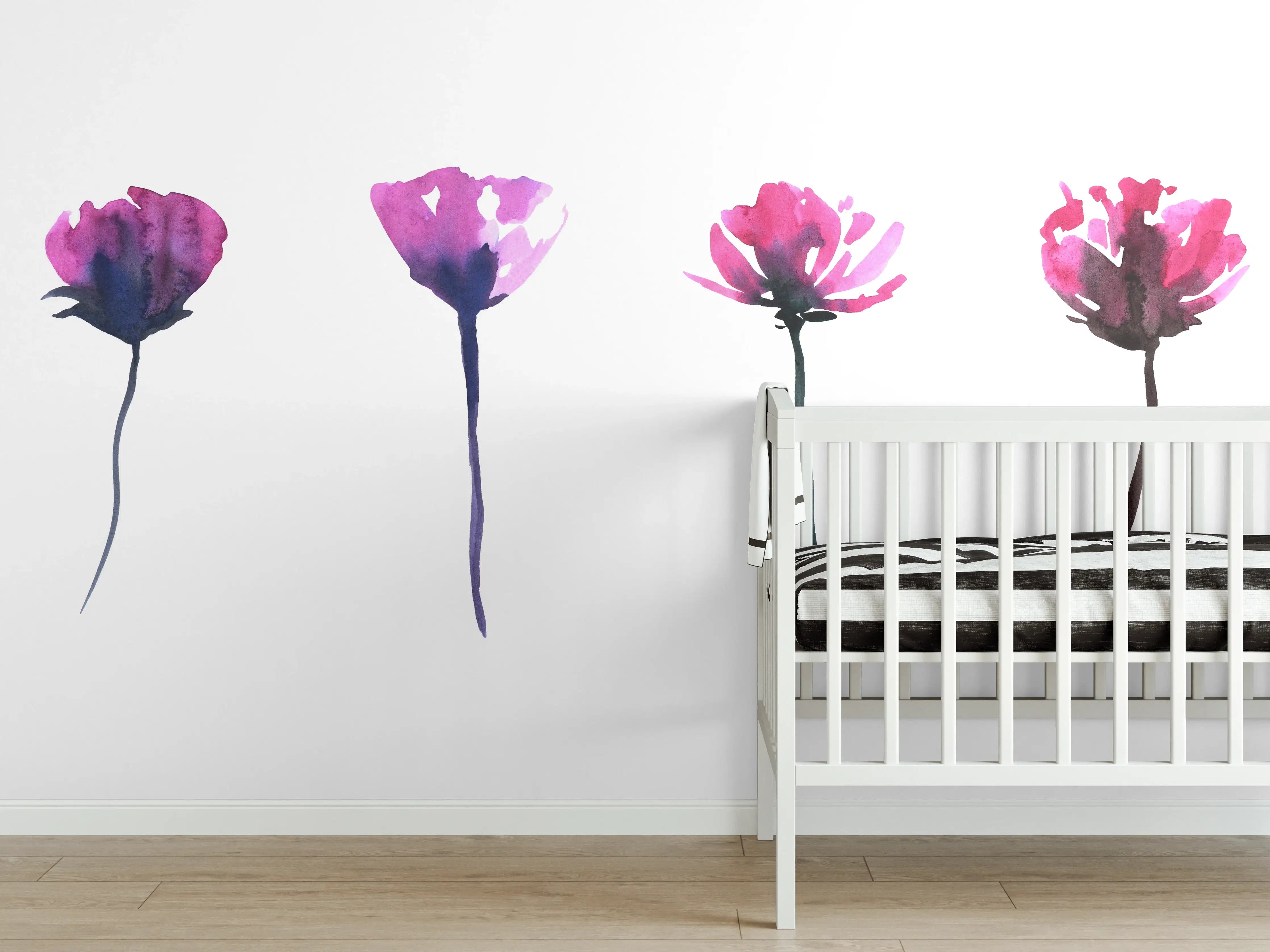 Babyzimmer Wandgestaltung - Abstraktes modernes Blumenset