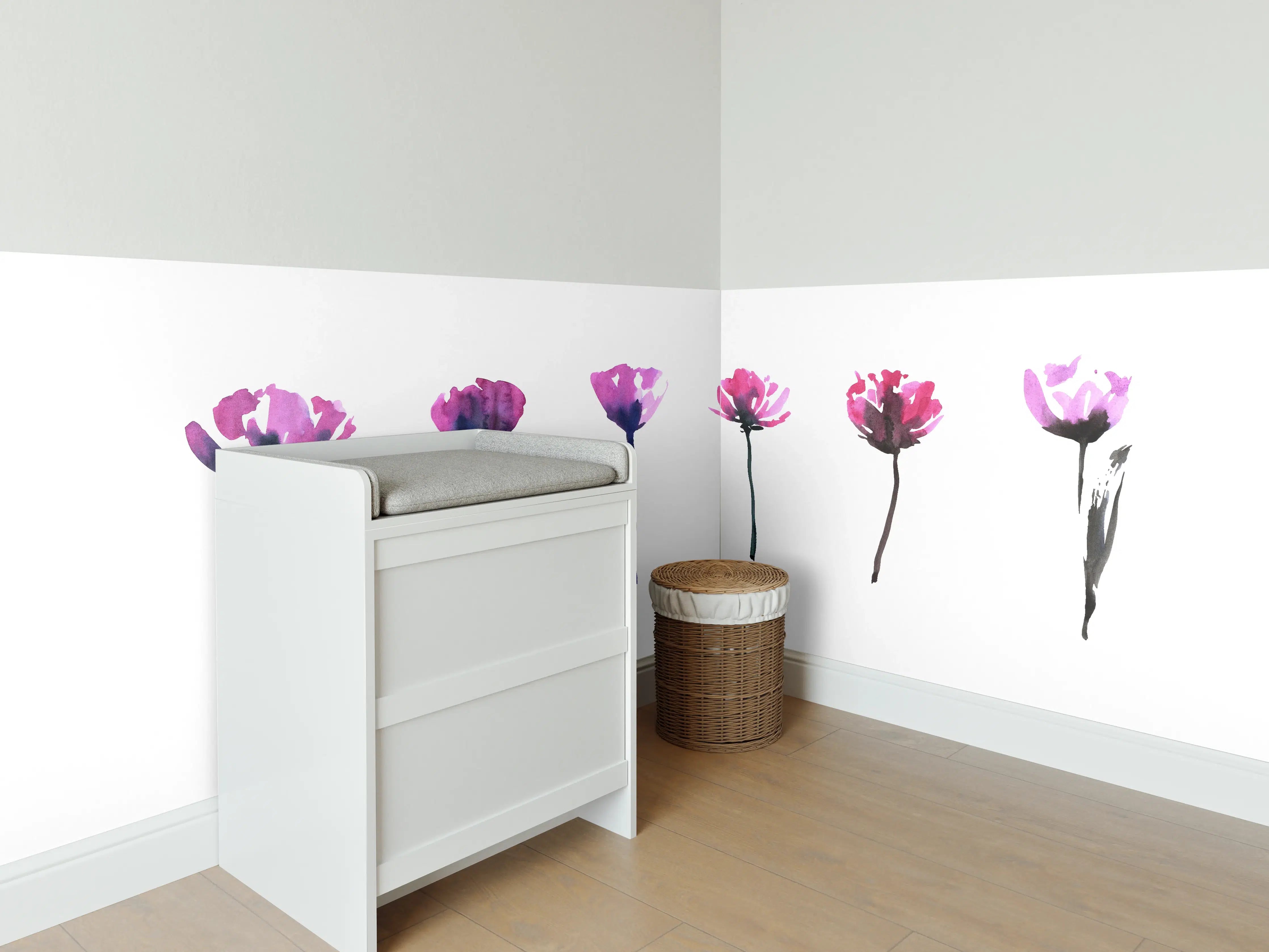 Babyzimmer Wandgestaltung - Abstraktes modernes Blumenset