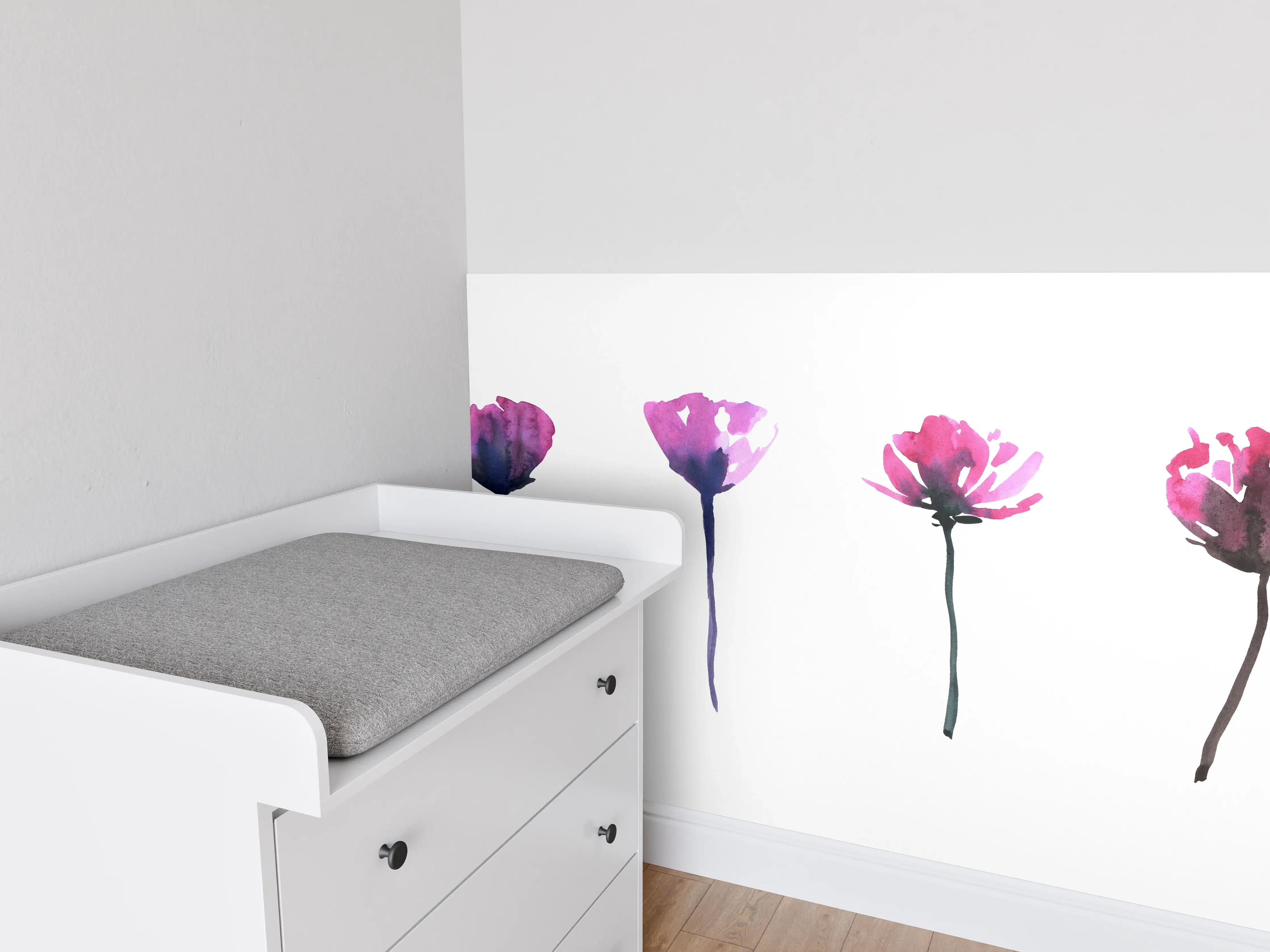 Babyzimmer Wandgestaltung - Abstraktes modernes Blumenset