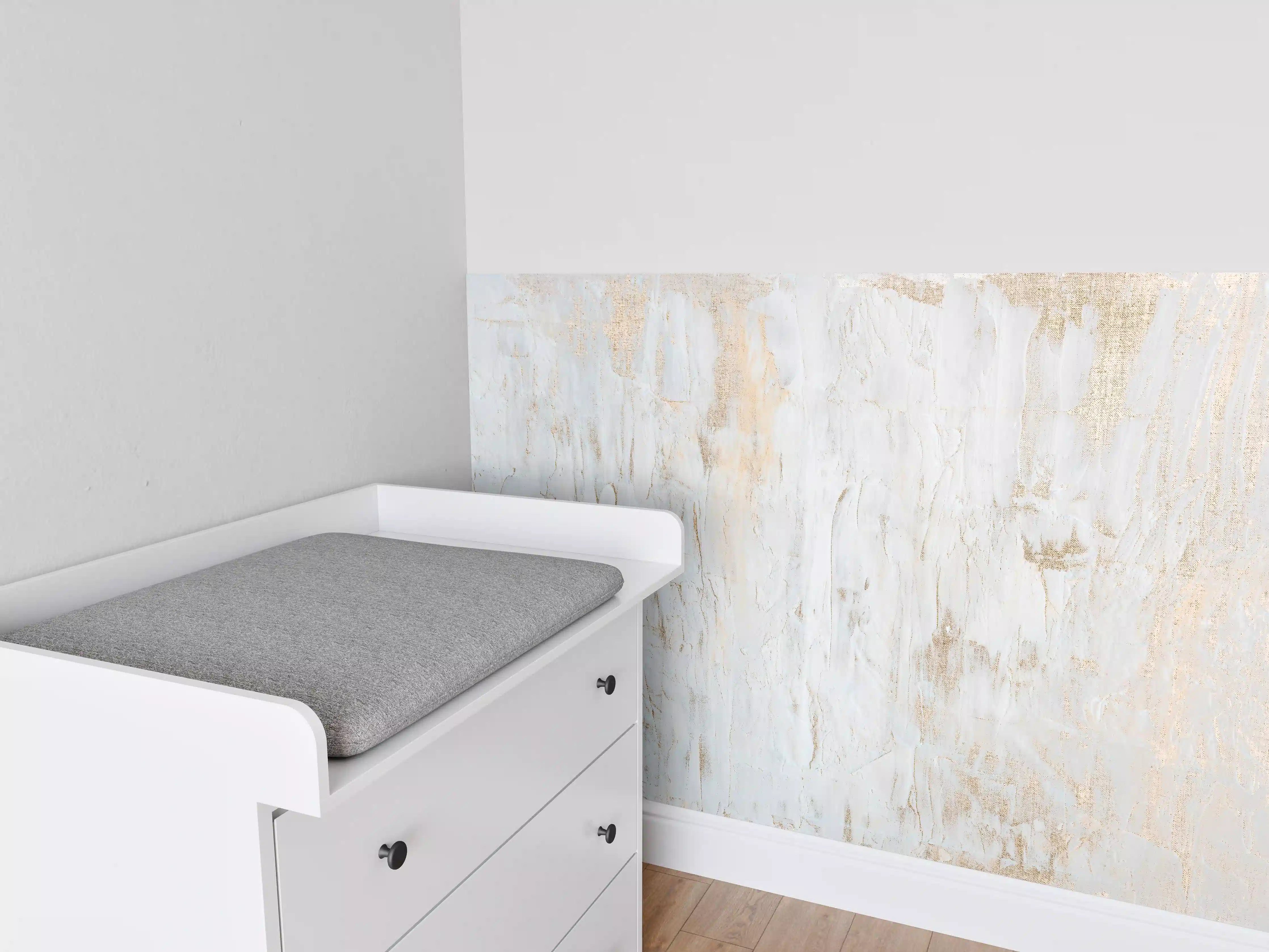 Babyzimmer Wandgestaltung - Acrylfarben Kunst - weißer Ton