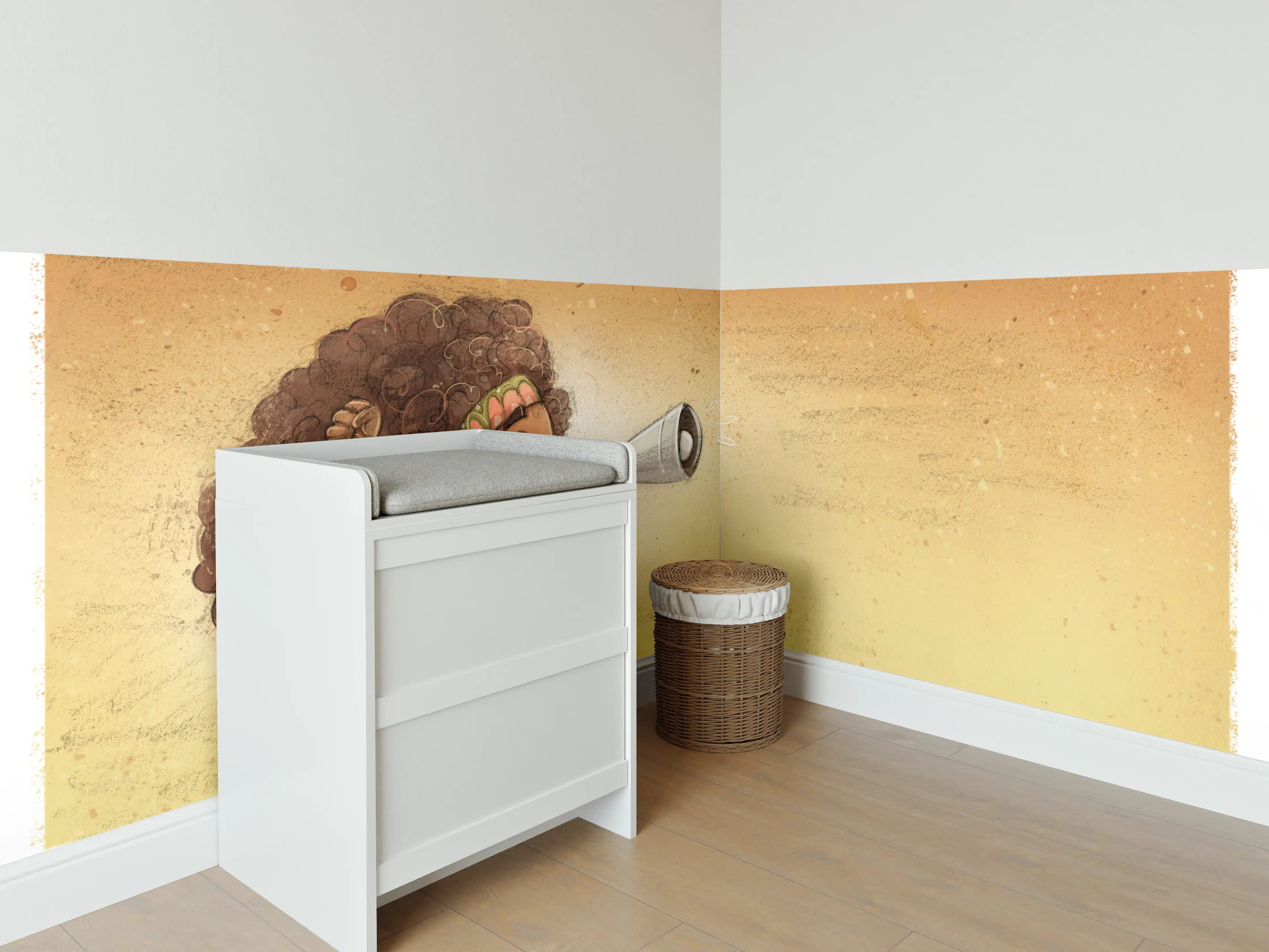 Babyzimmer Wandgestaltung - Afroamerikanisches Mädchen mit einem Megaphon