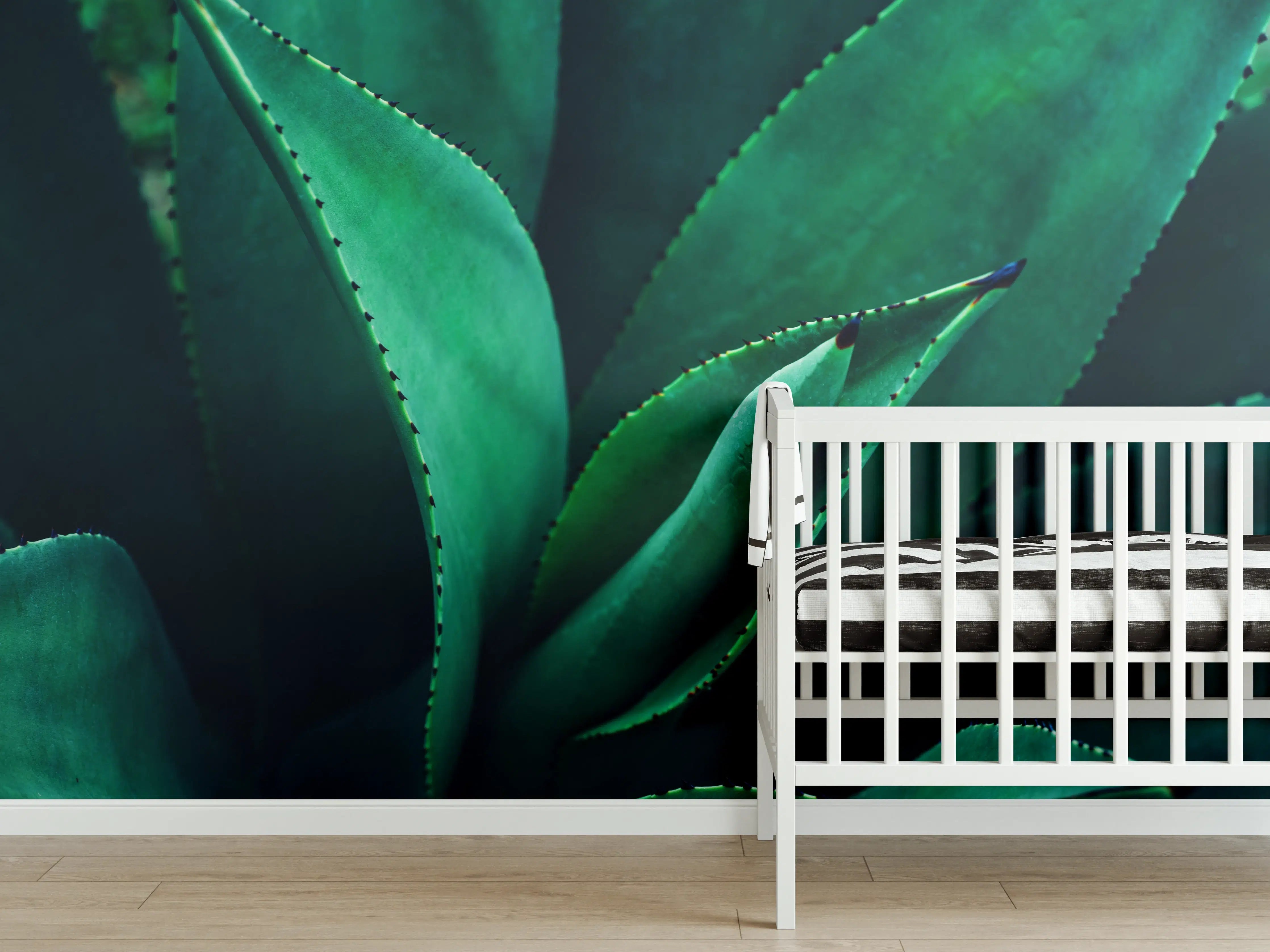 Babyzimmer Wandgestaltung - Agave Kaktus - Nahaufnahme