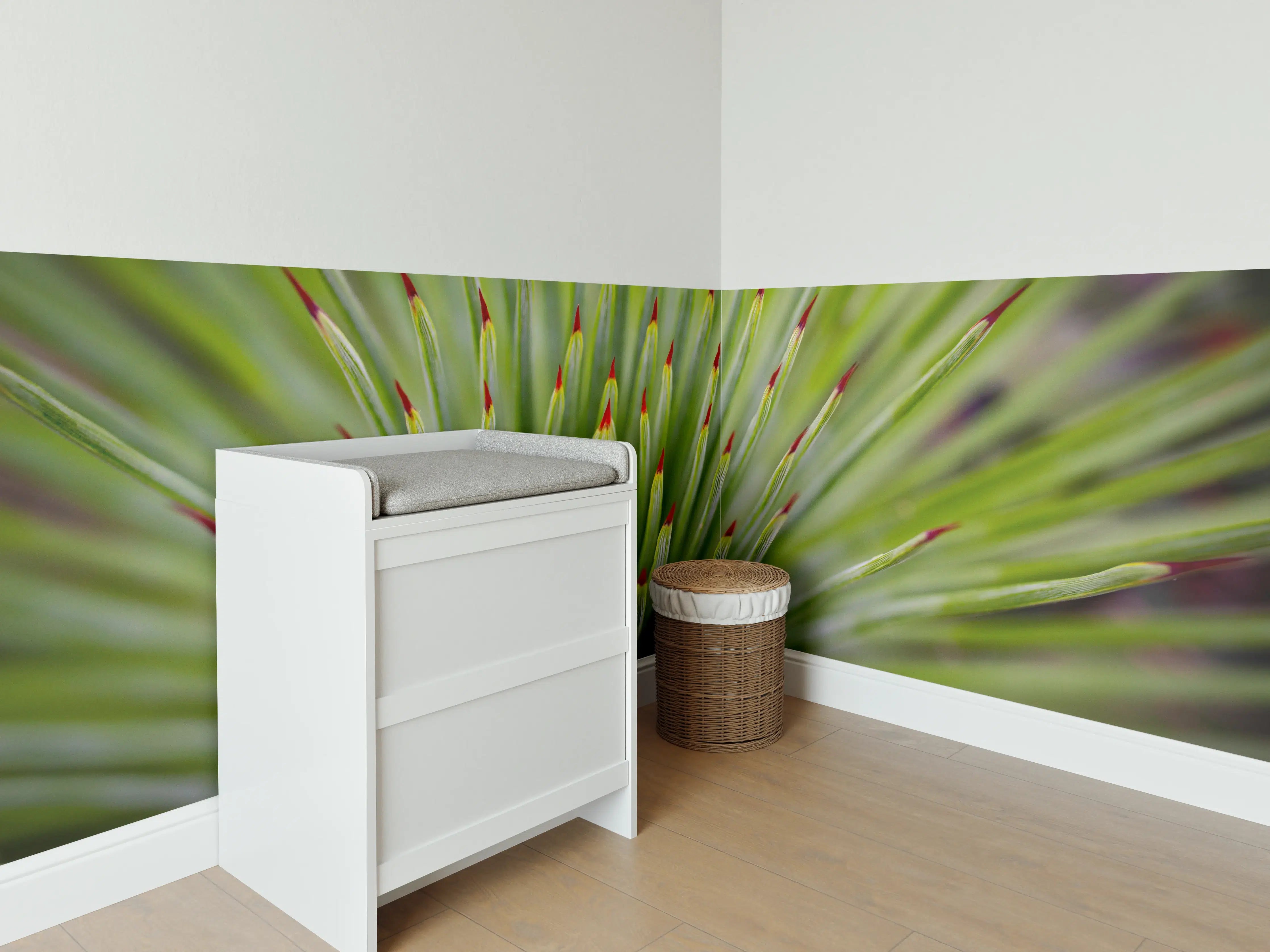 Babyzimmer Wandgestaltung - Agave striata im Detail