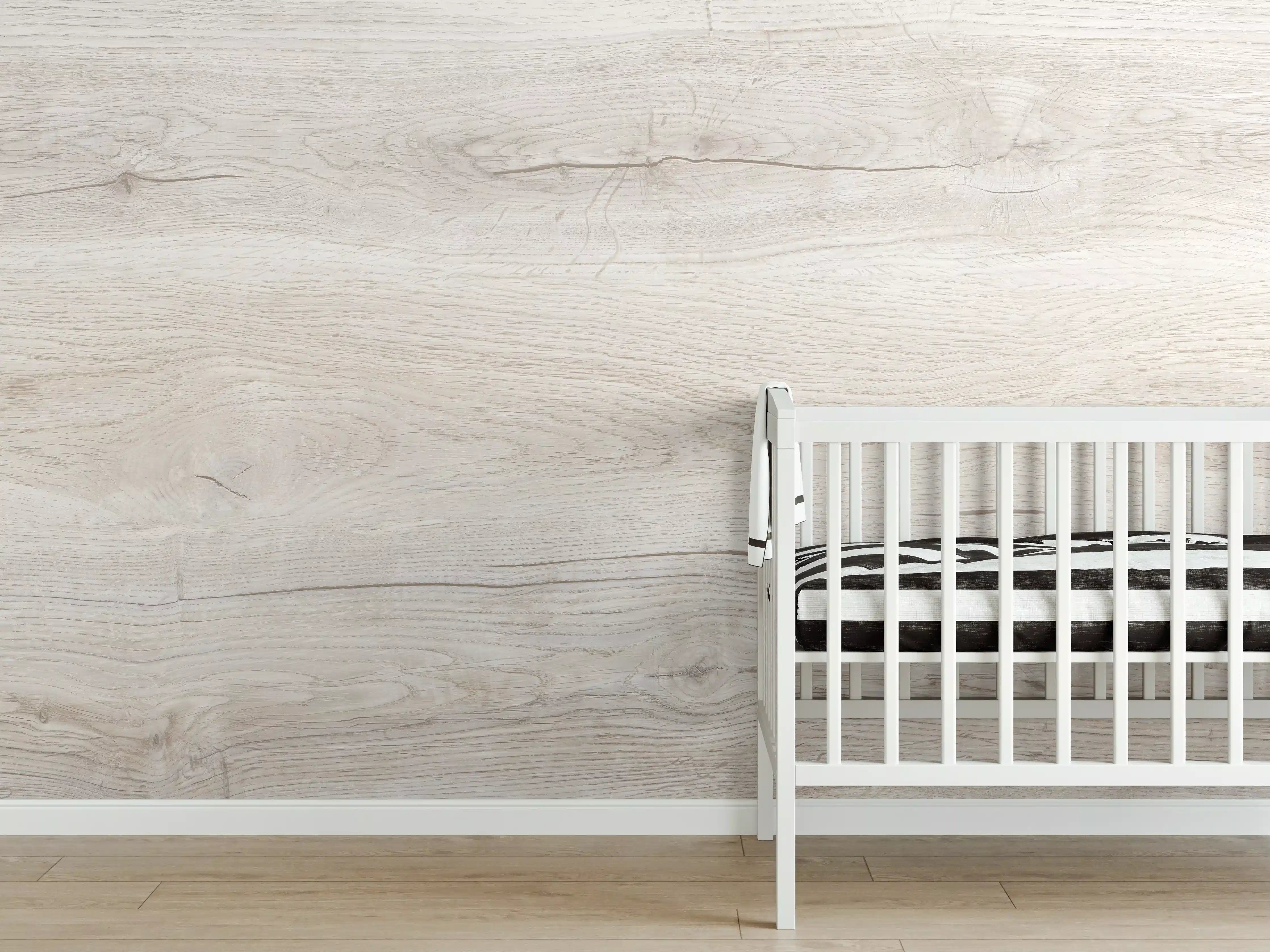 Babyzimmer Wandgestaltung - Ahornholzplatte