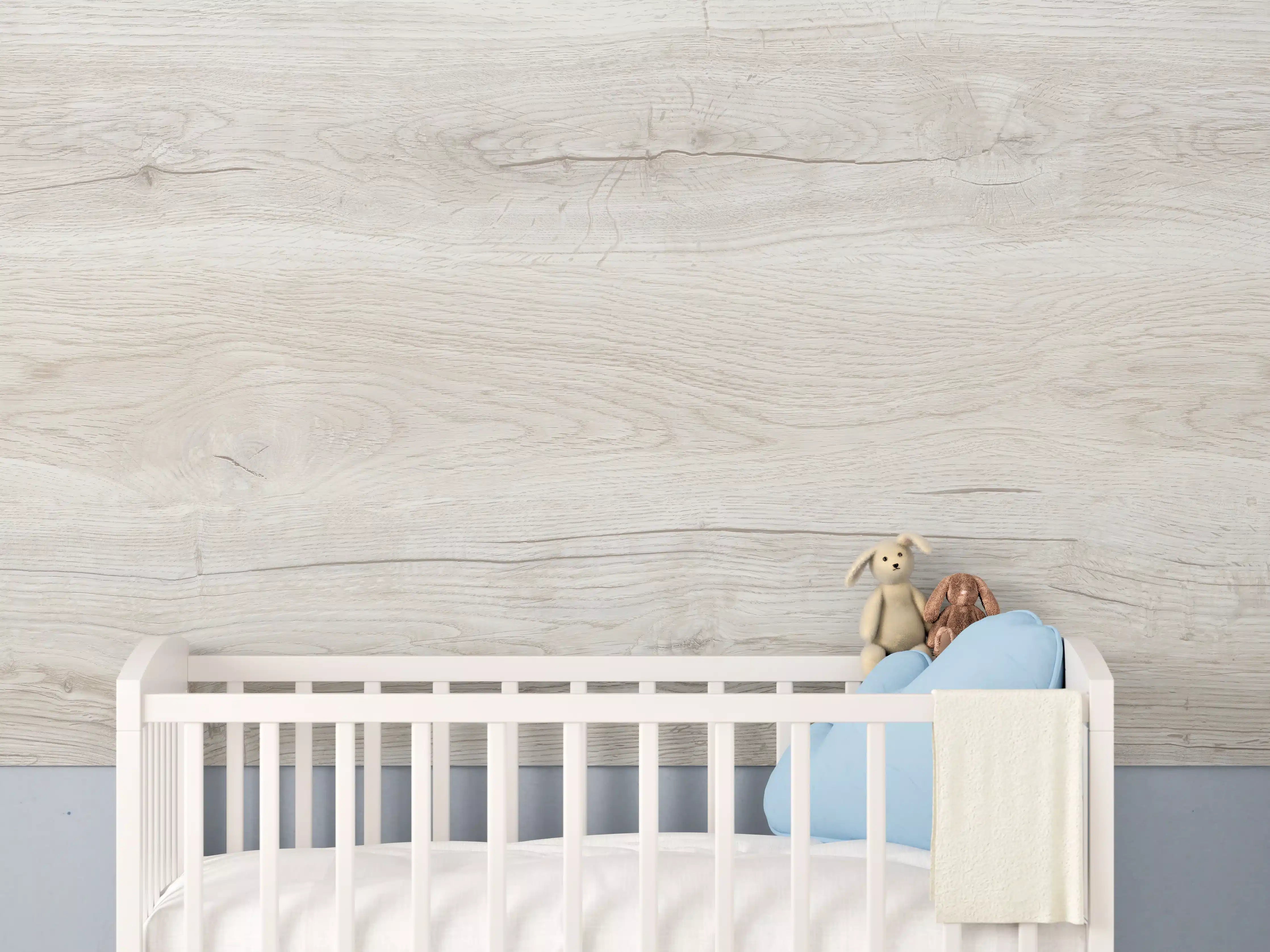 Babyzimmer Wandgestaltung - Ahornholzplatte