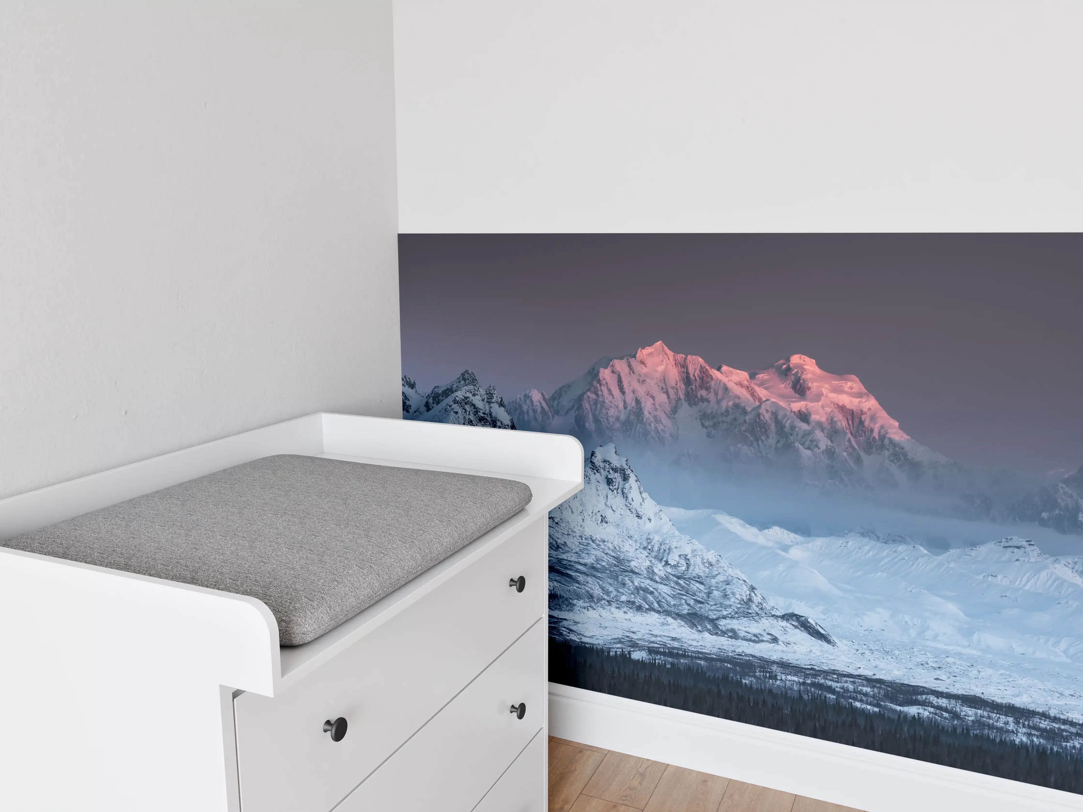 Babyzimmer Wandgestaltung - Alaska Winterberge Panorama