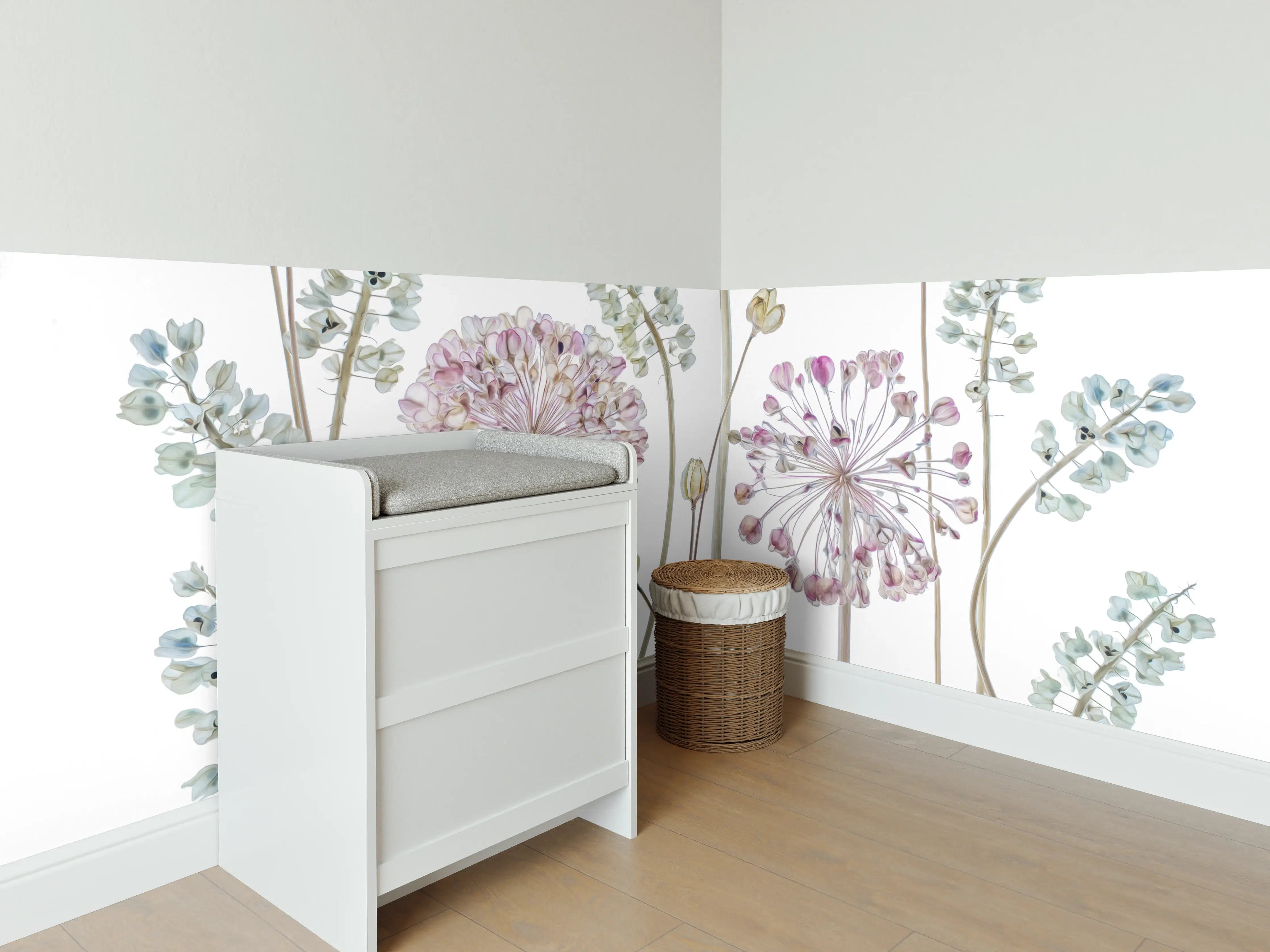 Babyzimmer Wandgestaltung - Allium Pflanzen - Floral
