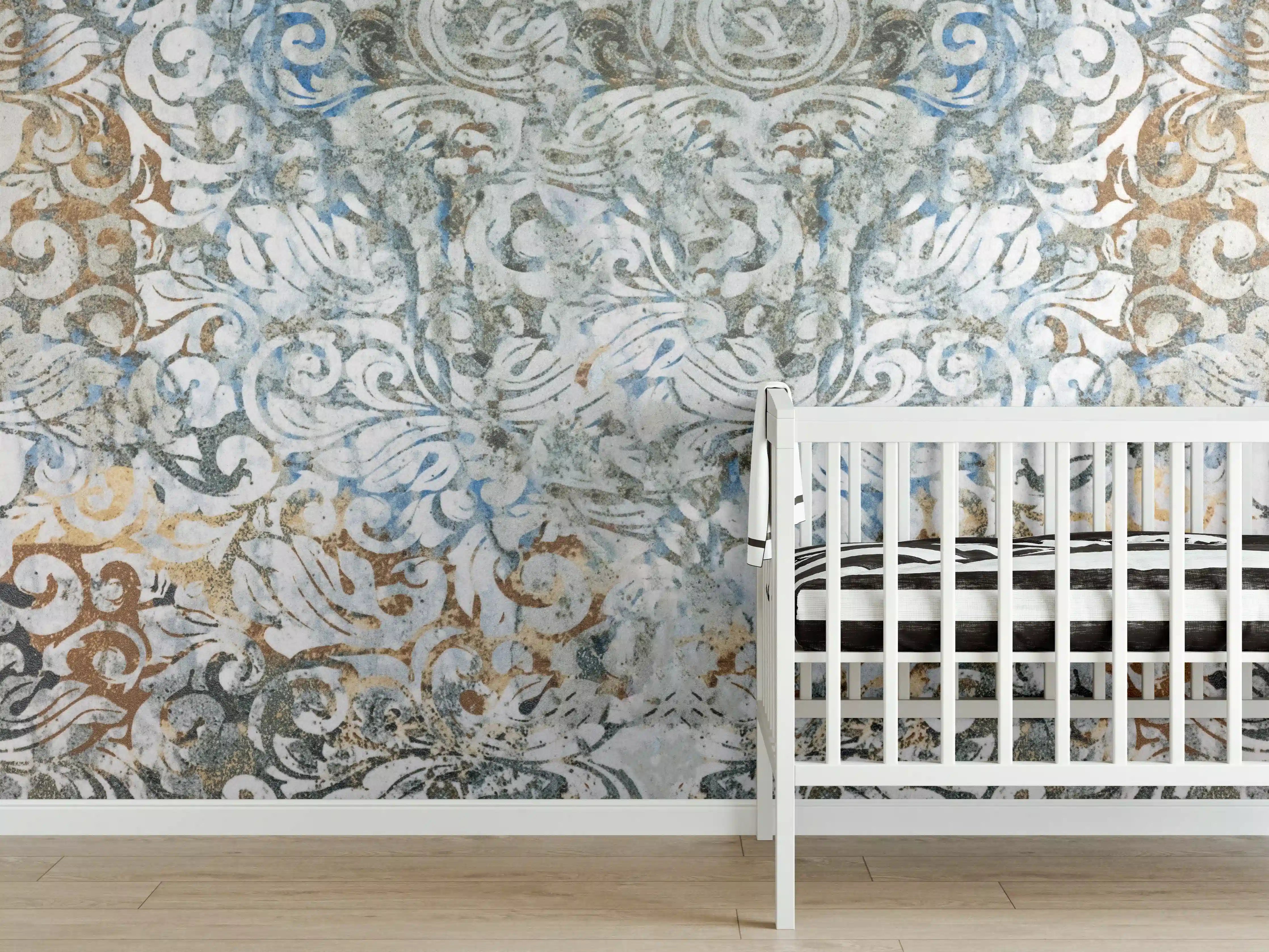 Babyzimmer Wandgestaltung - Alte Abstrakte Vintage Shabby Retro Stein Mosaik