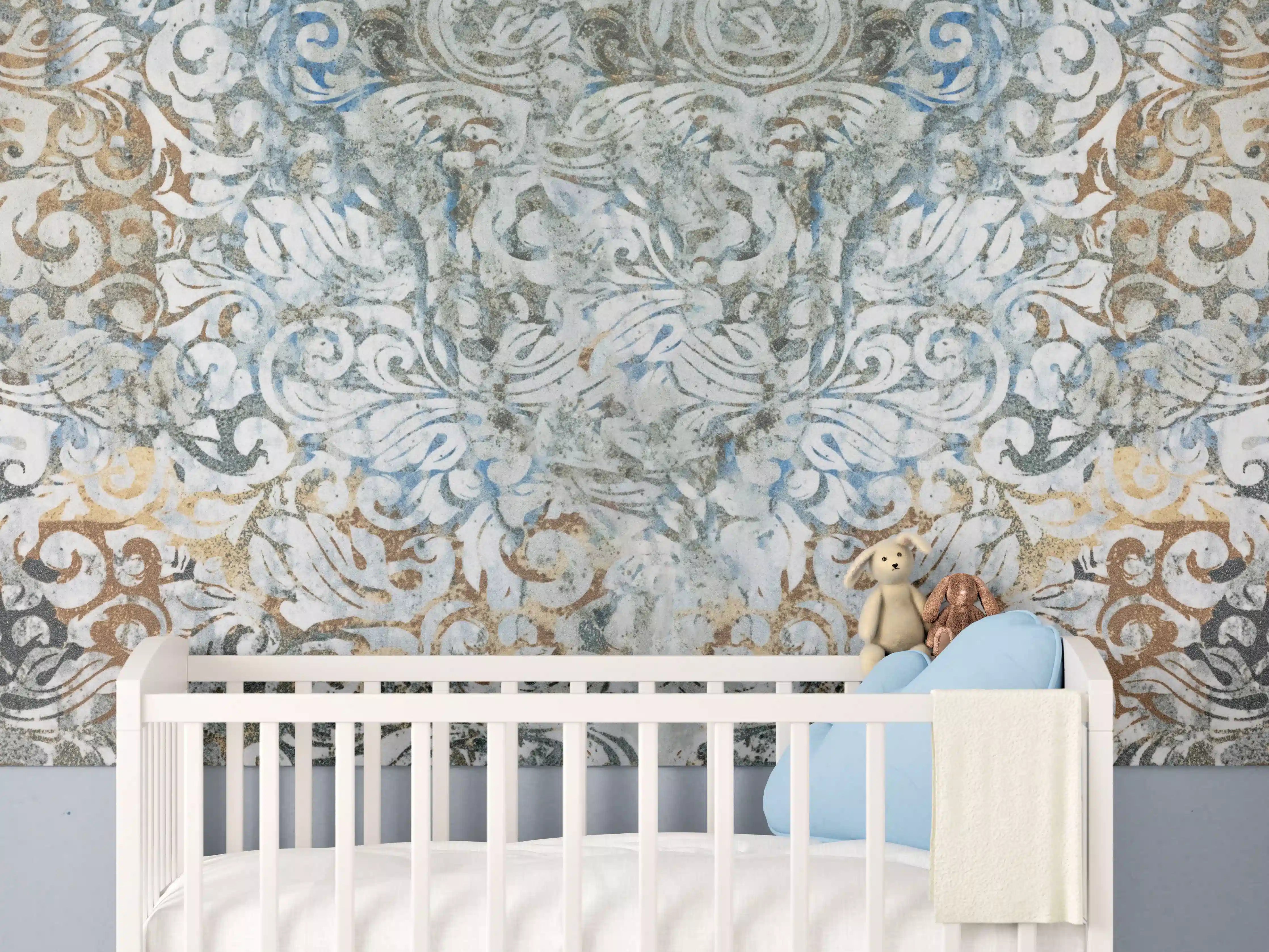 Babyzimmer Wandgestaltung - Alte Abstrakte Vintage Shabby Retro Stein Mosaik