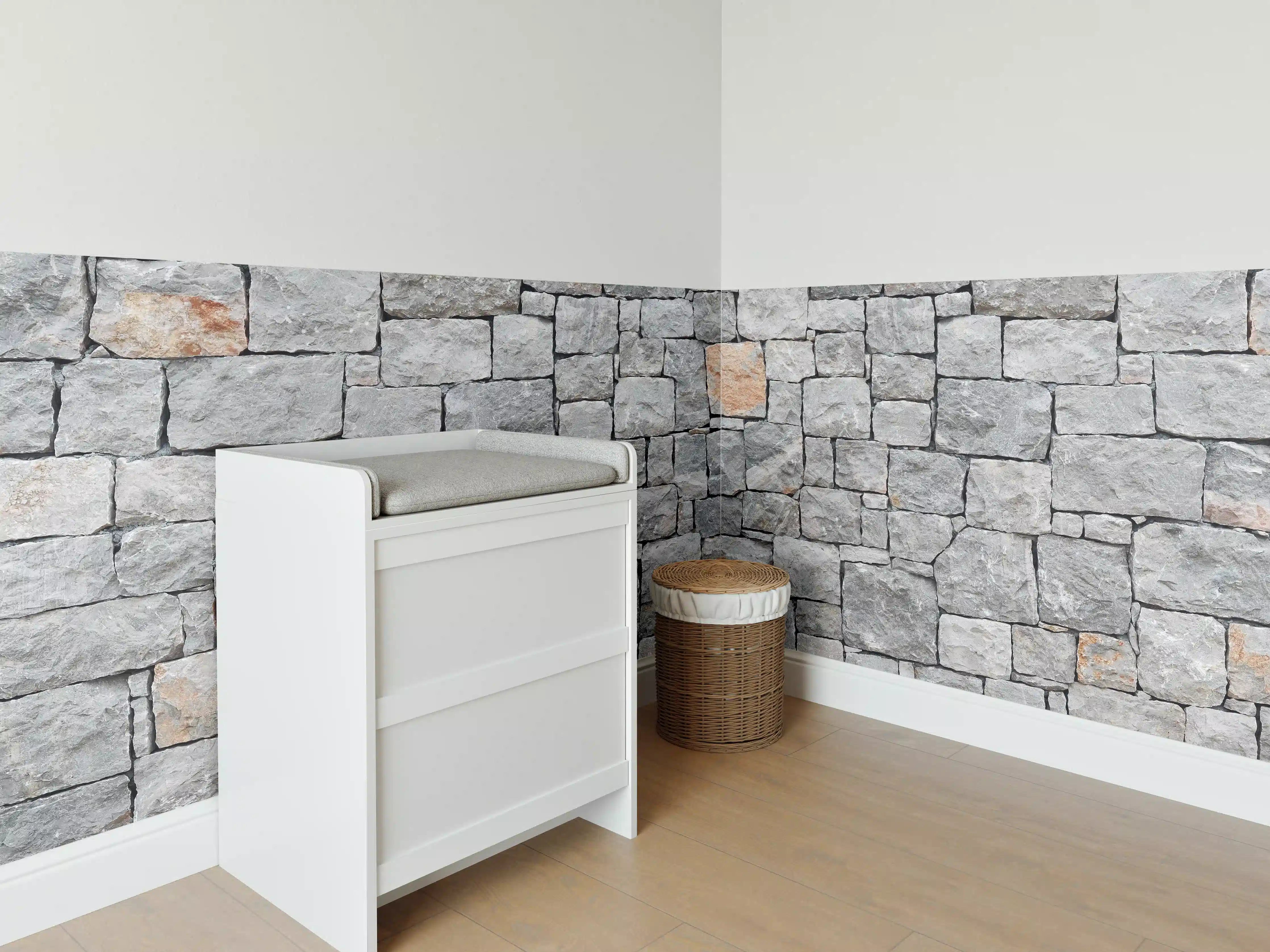 Babyzimmer Wandgestaltung - Alte Graue Steinwand
