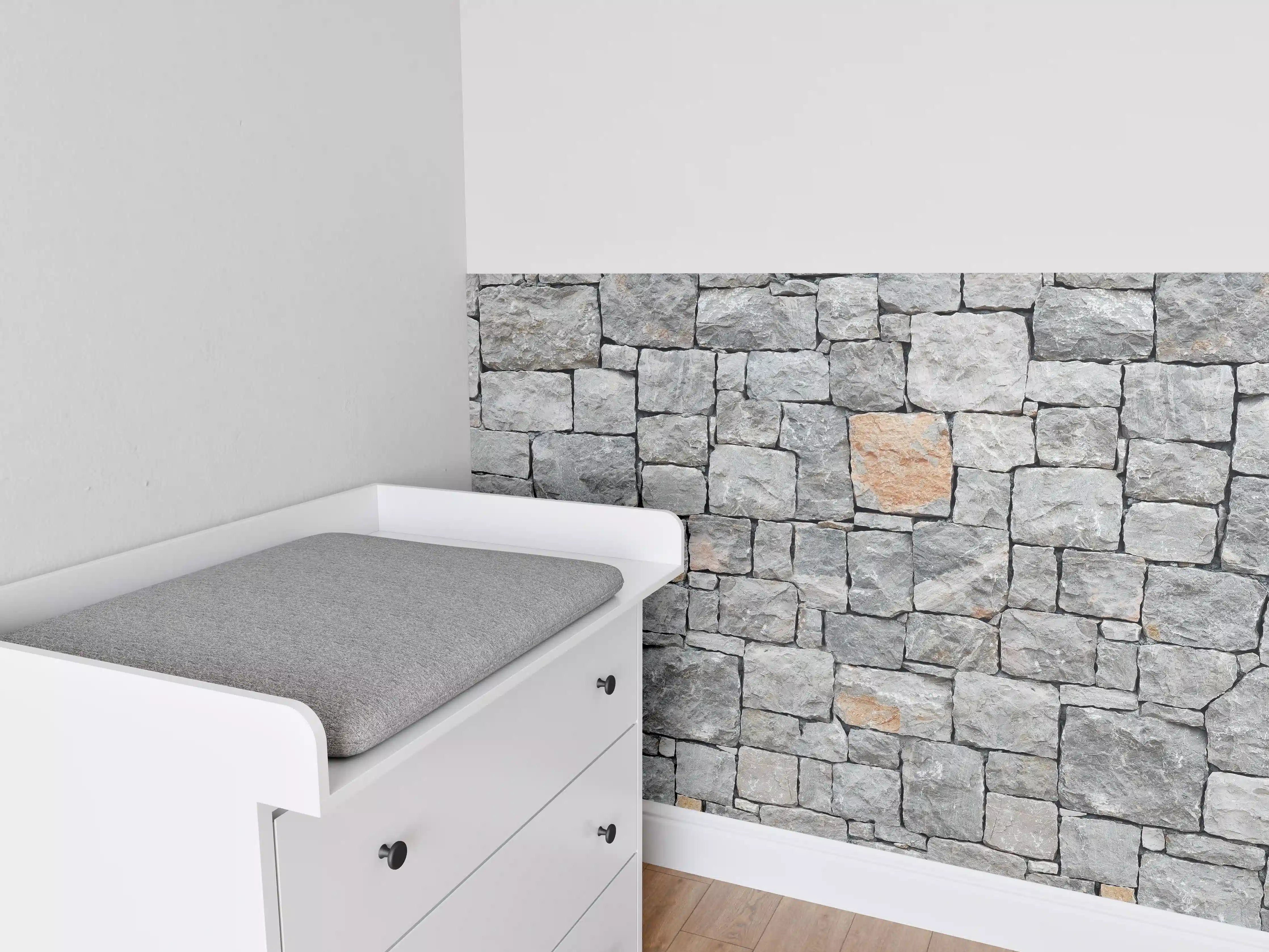 Babyzimmer Wandgestaltung - Alte Graue Steinwand