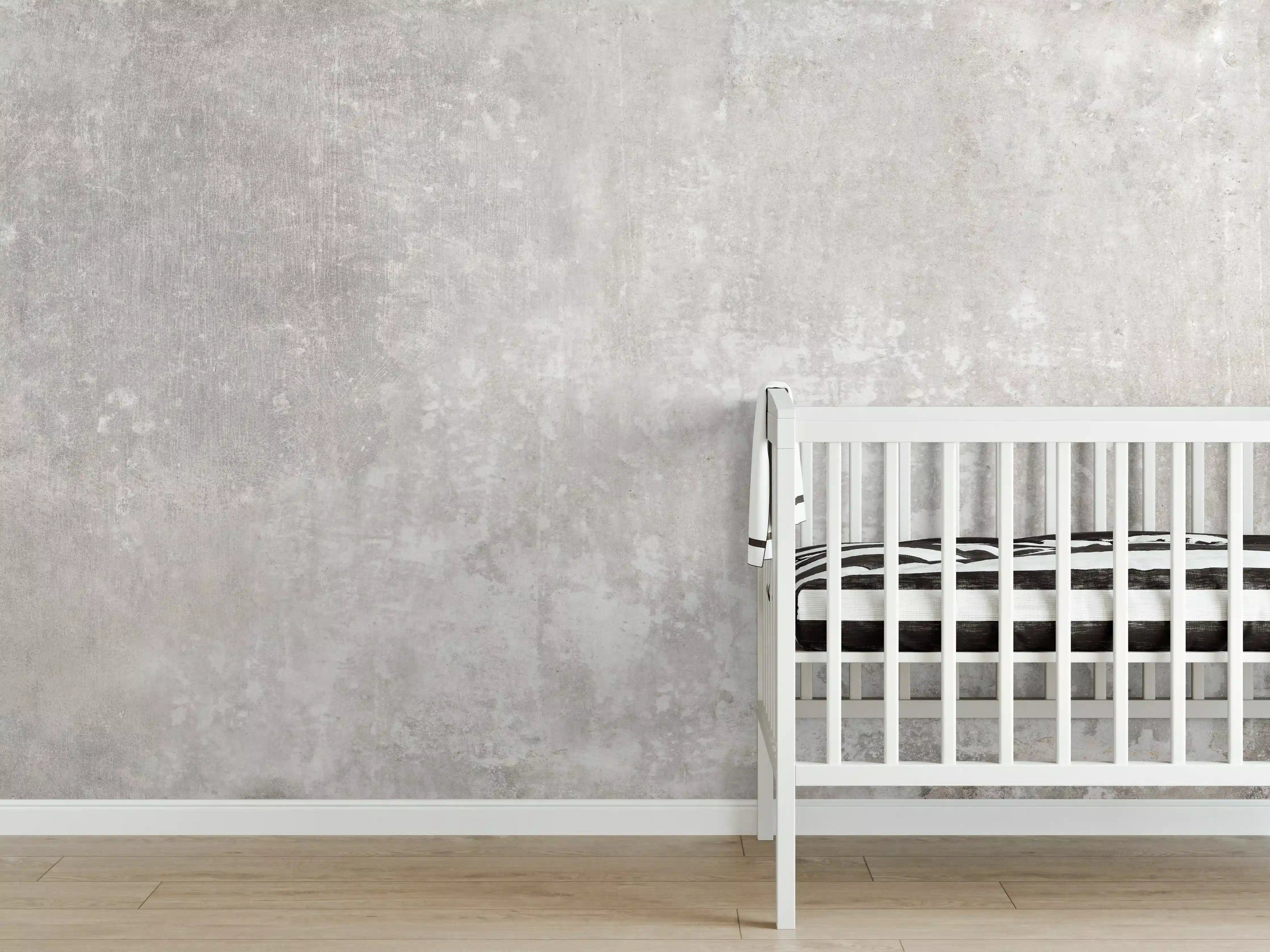 Babyzimmer Wandgestaltung - Alte Zementwandstruktur