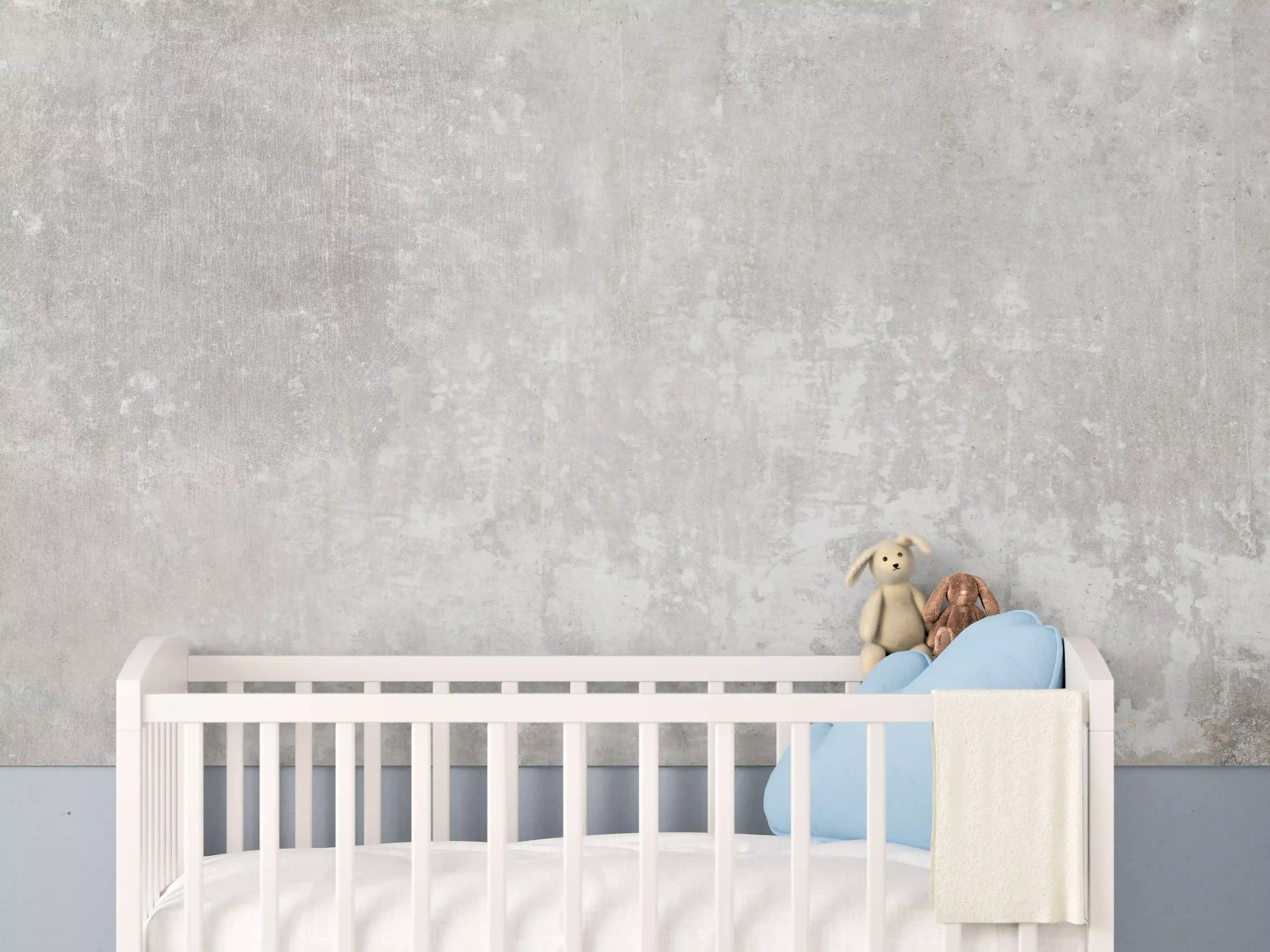Babyzimmer Wandgestaltung - Alte Zementwandstruktur