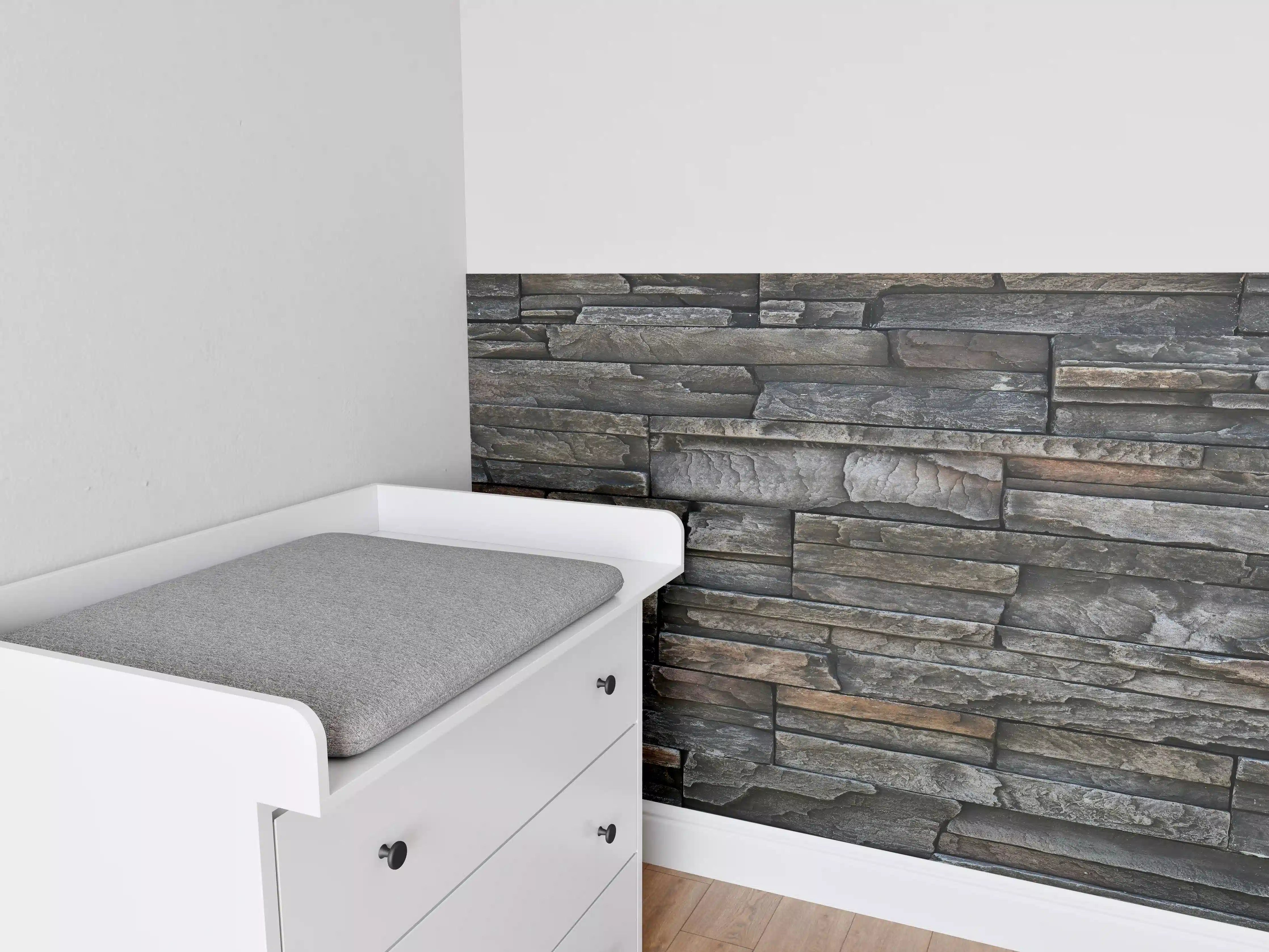 Babyzimmer Wandgestaltung - Alte dunkle Steinwand Textur