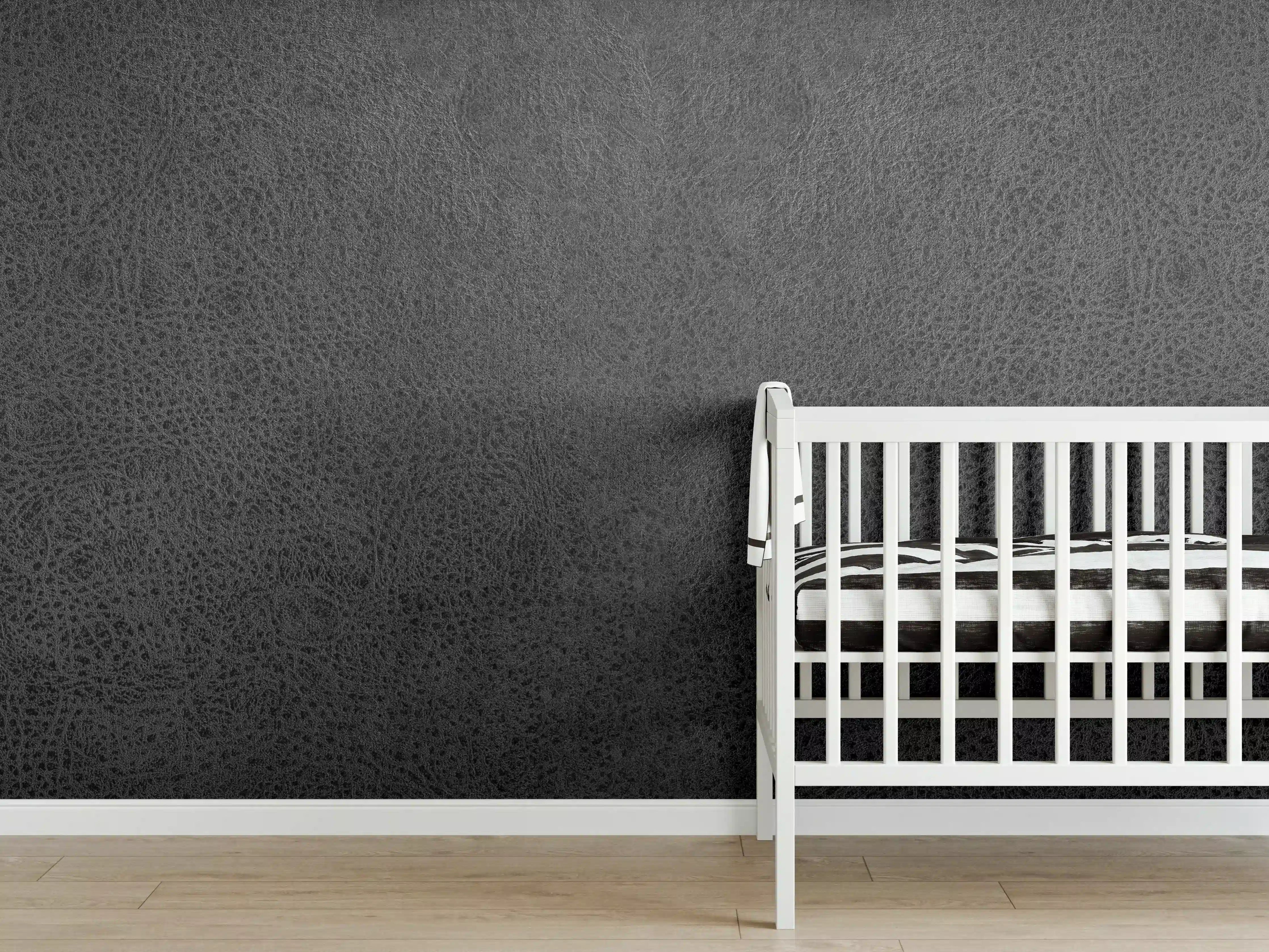 Babyzimmer Wandgestaltung - Alte schwarze Leder Textur