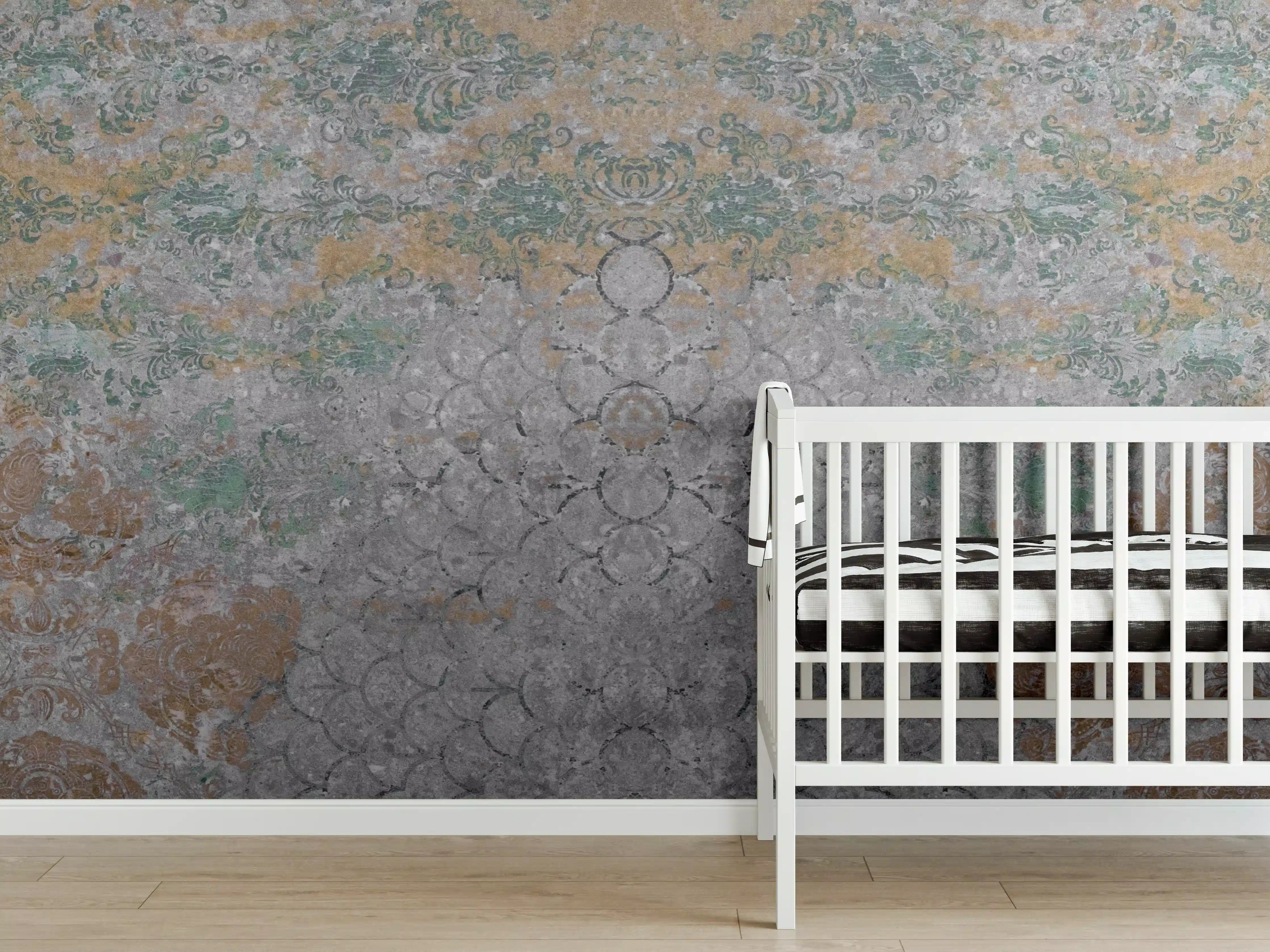 Babyzimmer Wandgestaltung - Alte shabby Patchwork Motiv
