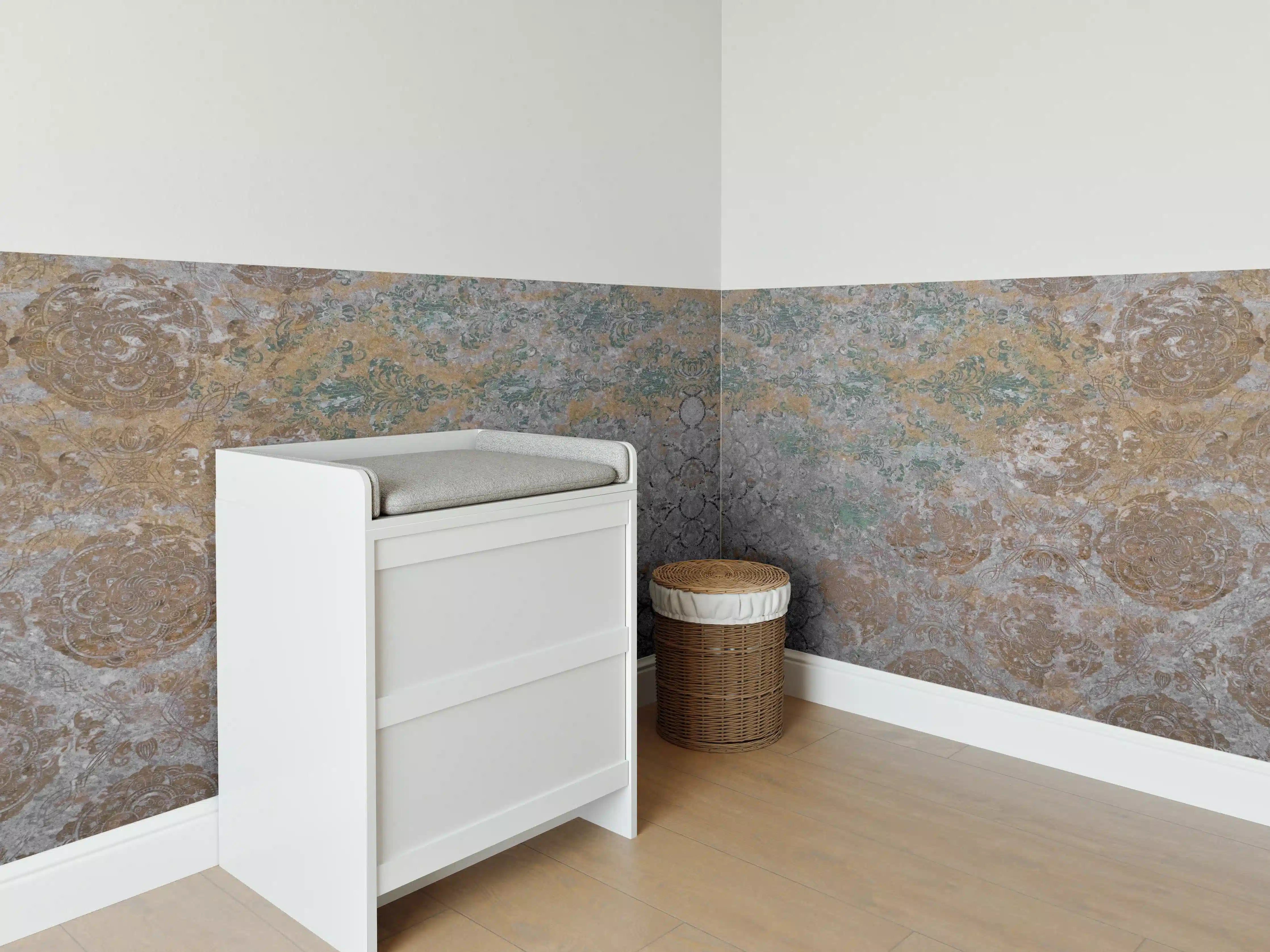 Babyzimmer Wandgestaltung - Alte shabby Patchwork Motiv