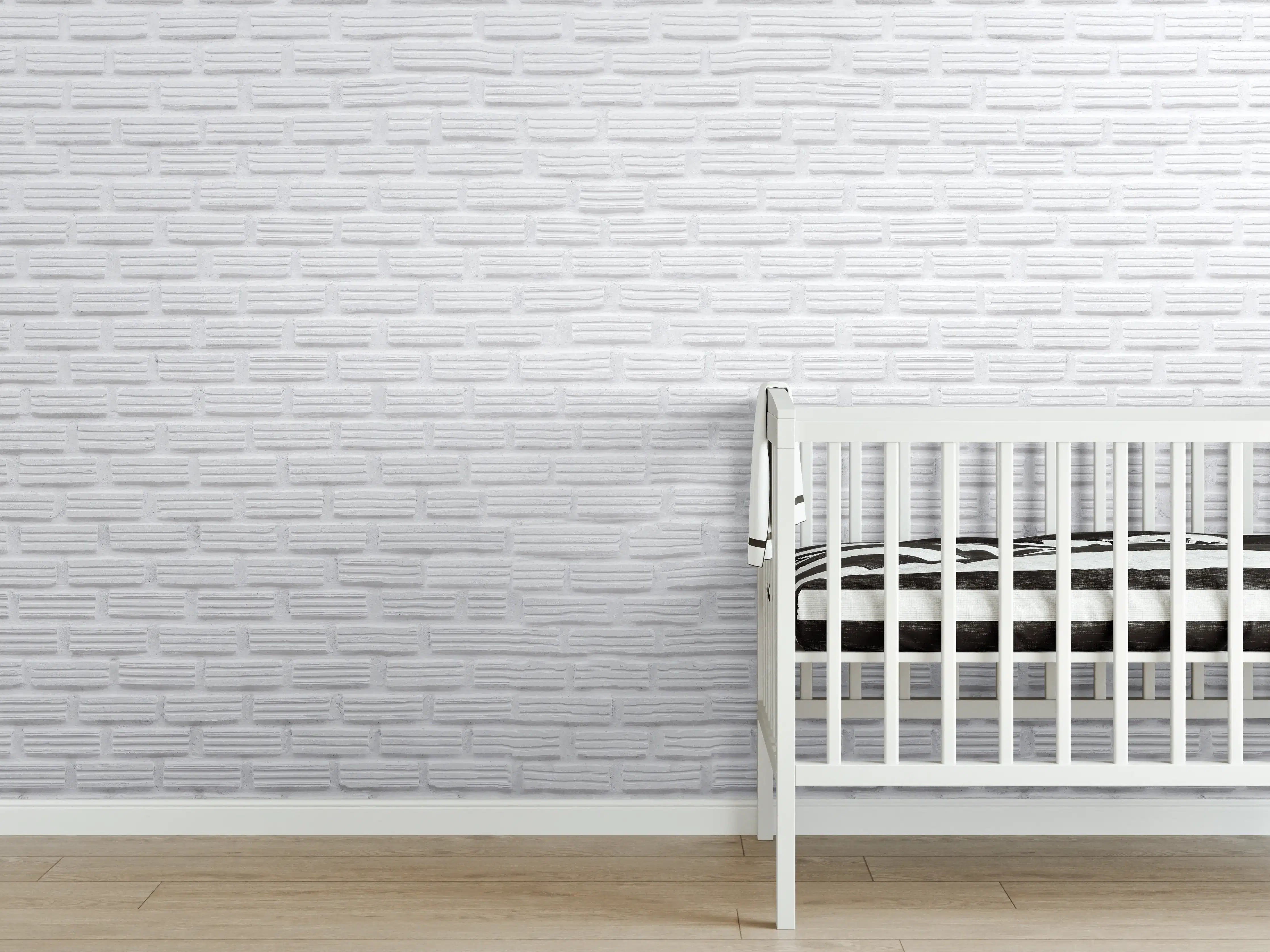 Babyzimmer Wandgestaltung - Alte weiße Ziegelwand Textur