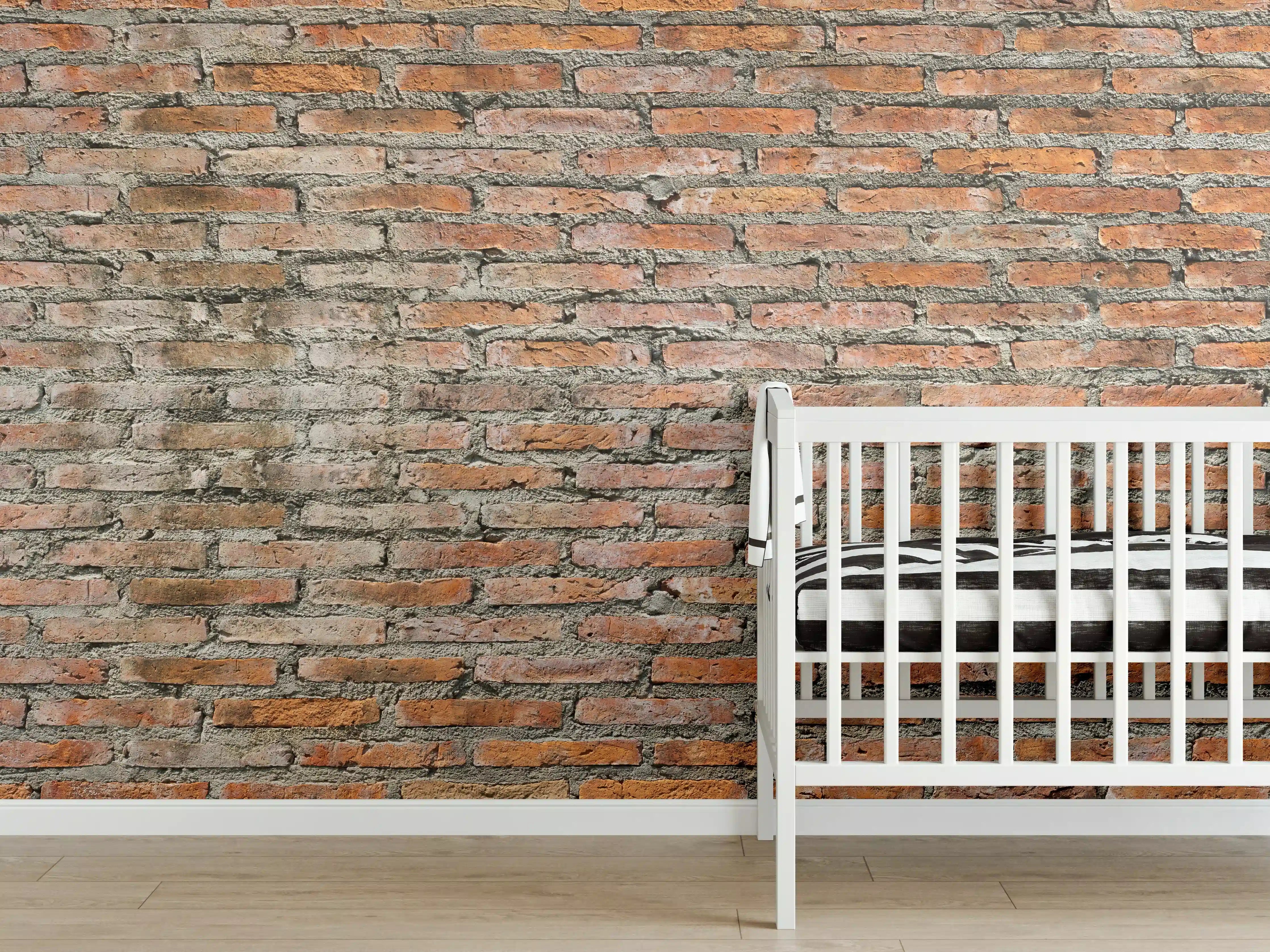 Babyzimmer Wandgestaltung - Alter Backstein - Textur