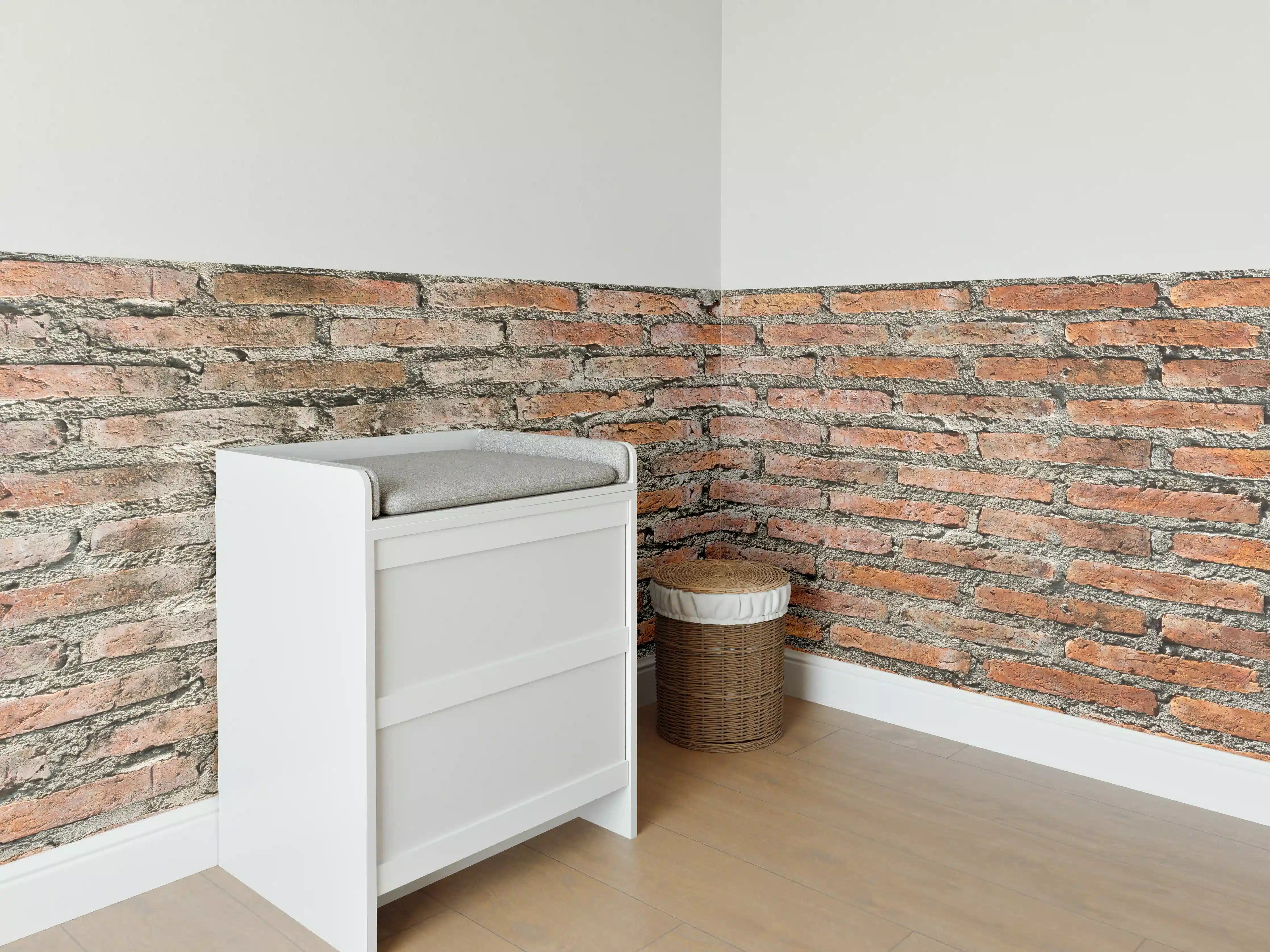 Babyzimmer Wandgestaltung - Alter Backstein - Textur