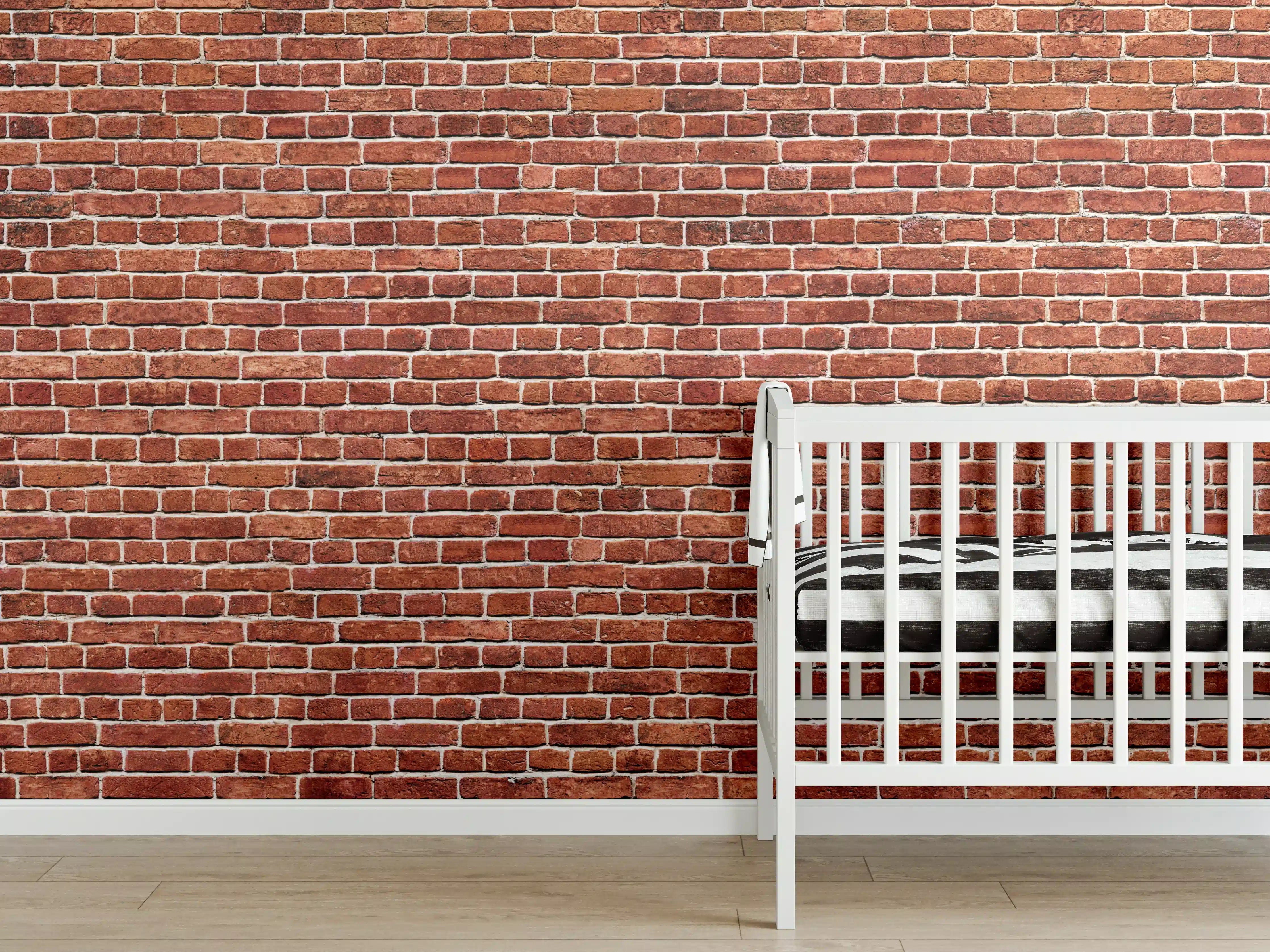 Babyzimmer Wandgestaltung - Alter rote Backsteinmauer