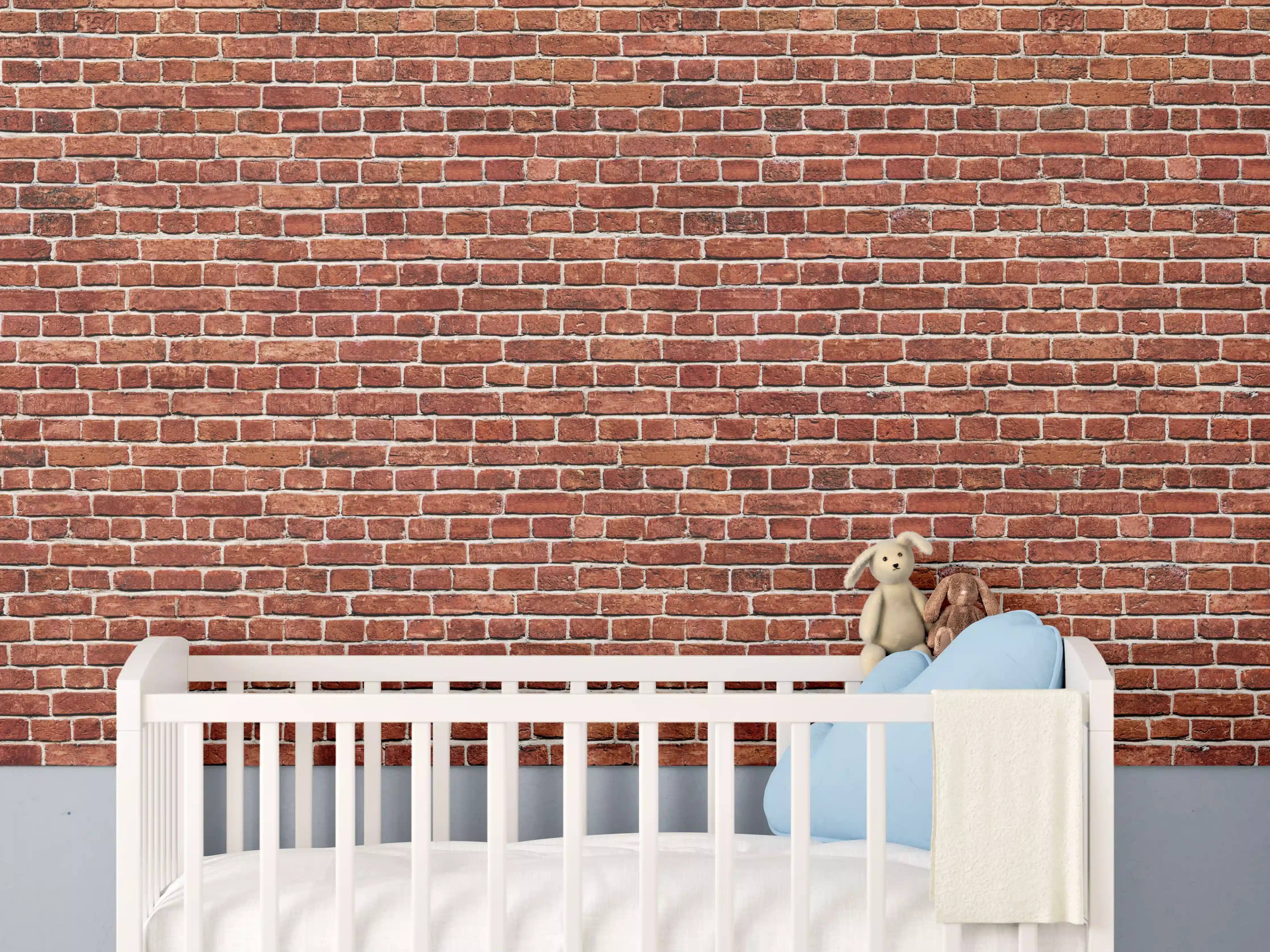 Babyzimmer Wandgestaltung - Alter rote Backsteinmauer