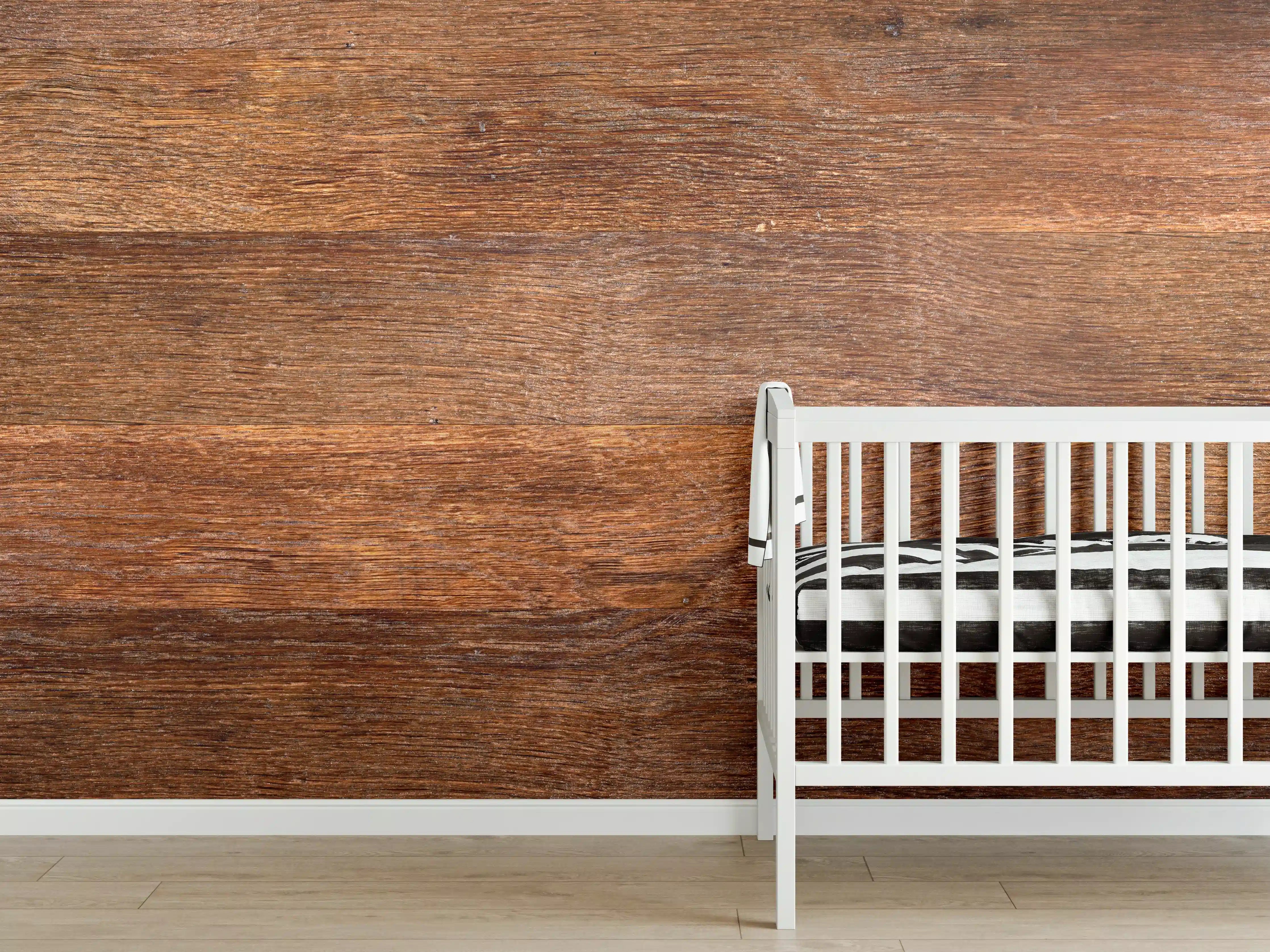 Babyzimmer Wandgestaltung - Altes Eichenholz