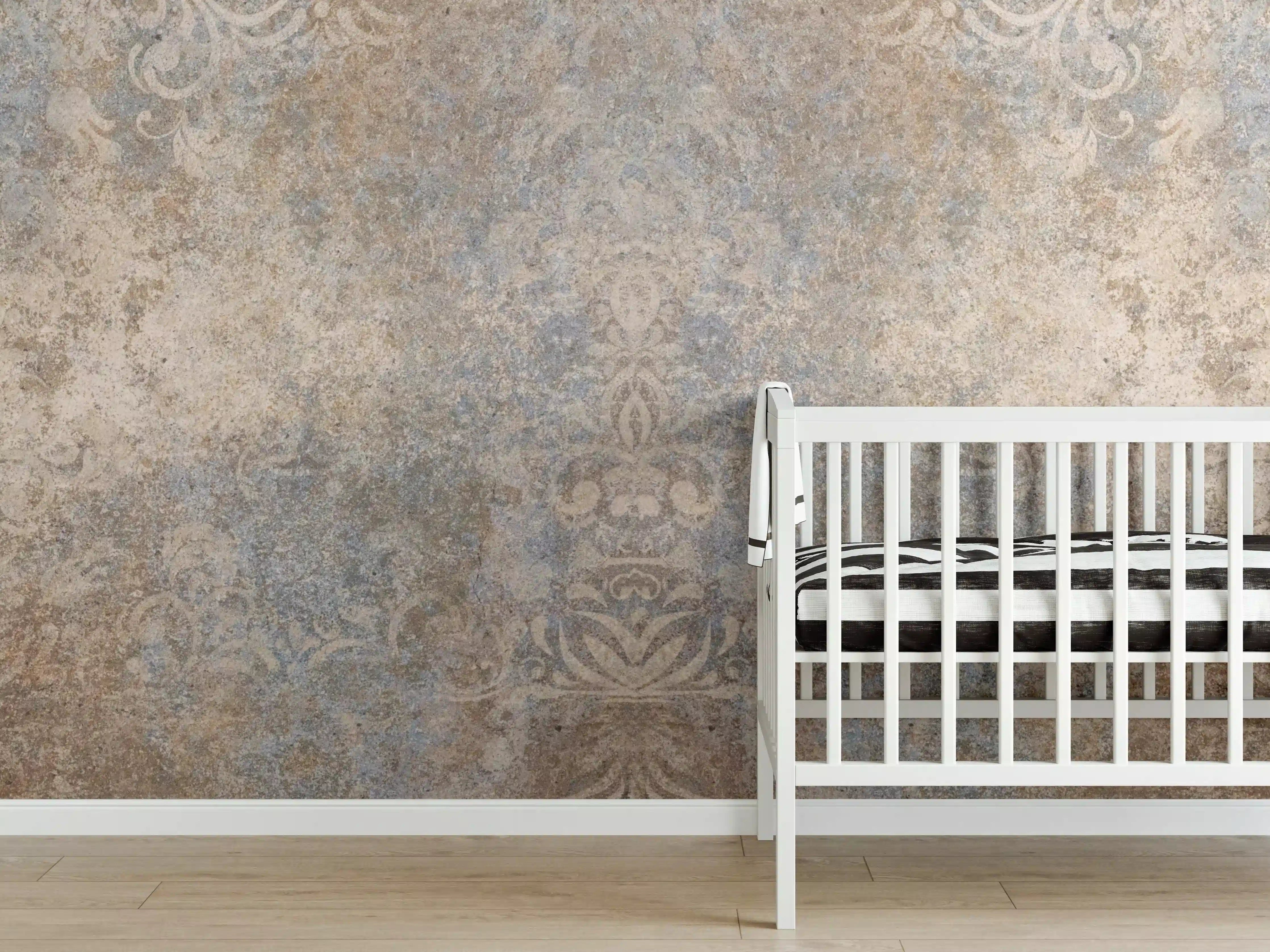 Babyzimmer Wandgestaltung - Altes abgenutztes Mosaik Motiv