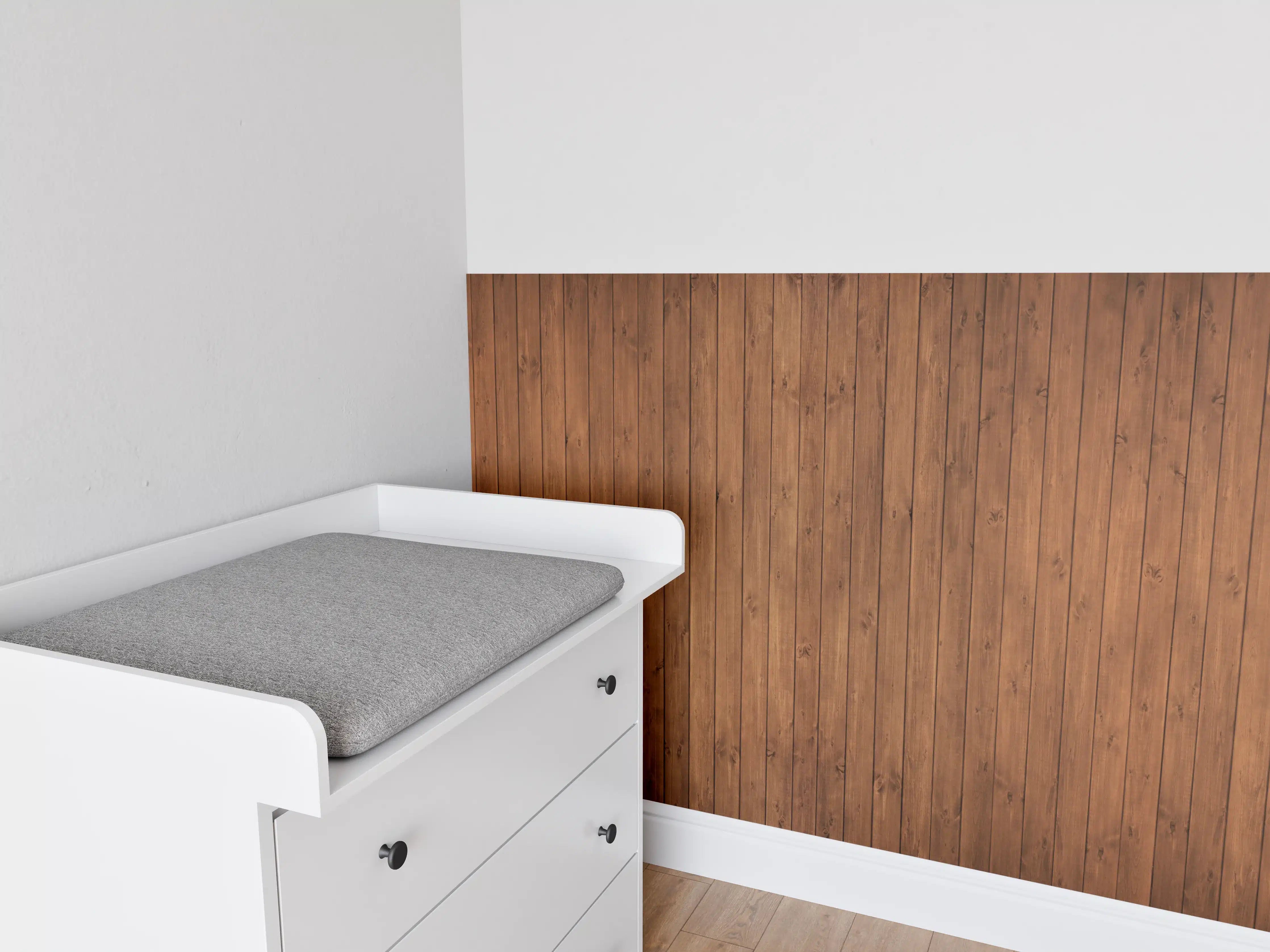 Babyzimmer Wandgestaltung - Altholz Textur Braun Hintergrund