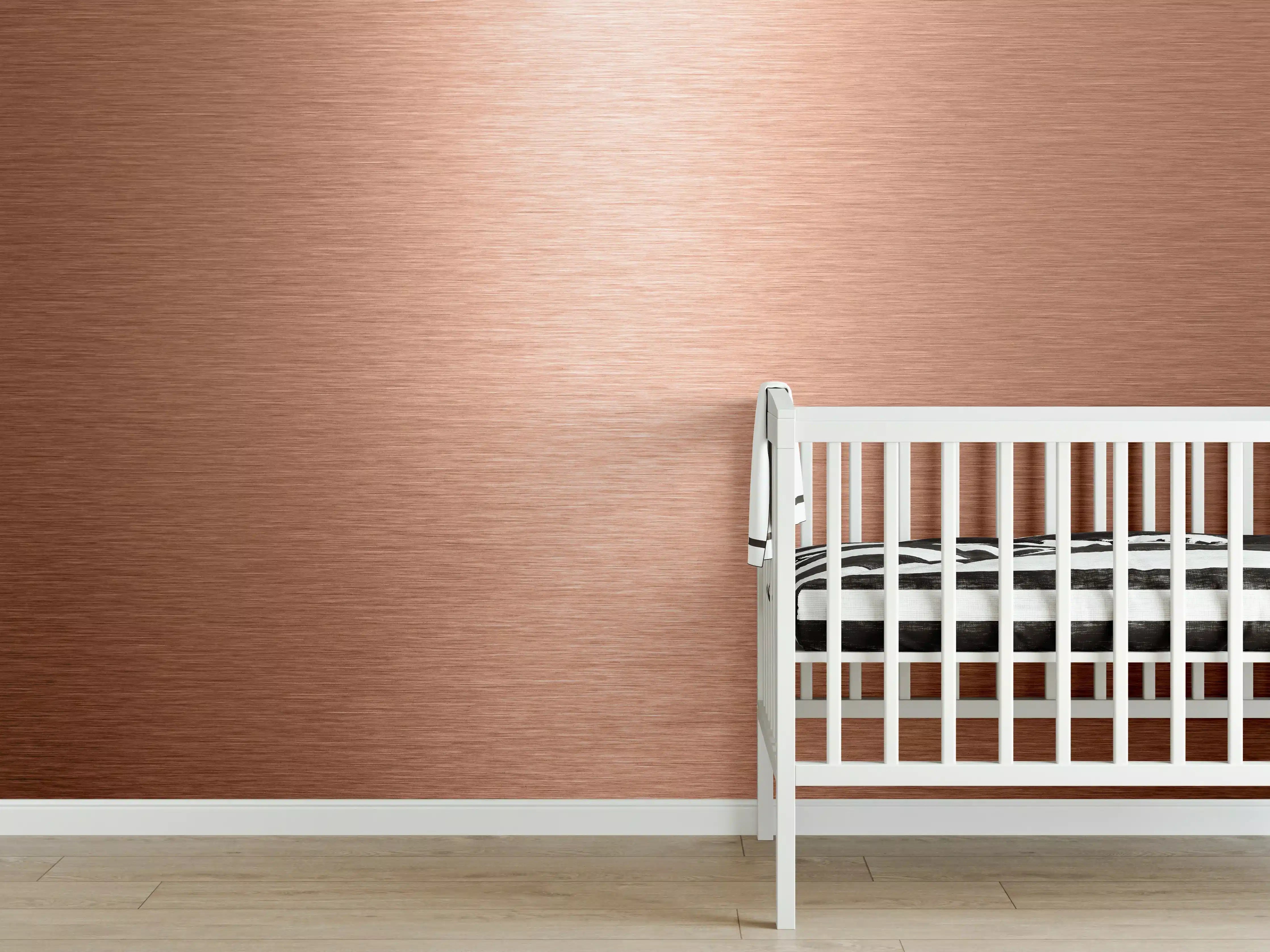 Babyzimmer Wandgestaltung - Alu gebürstet kupferfarbig