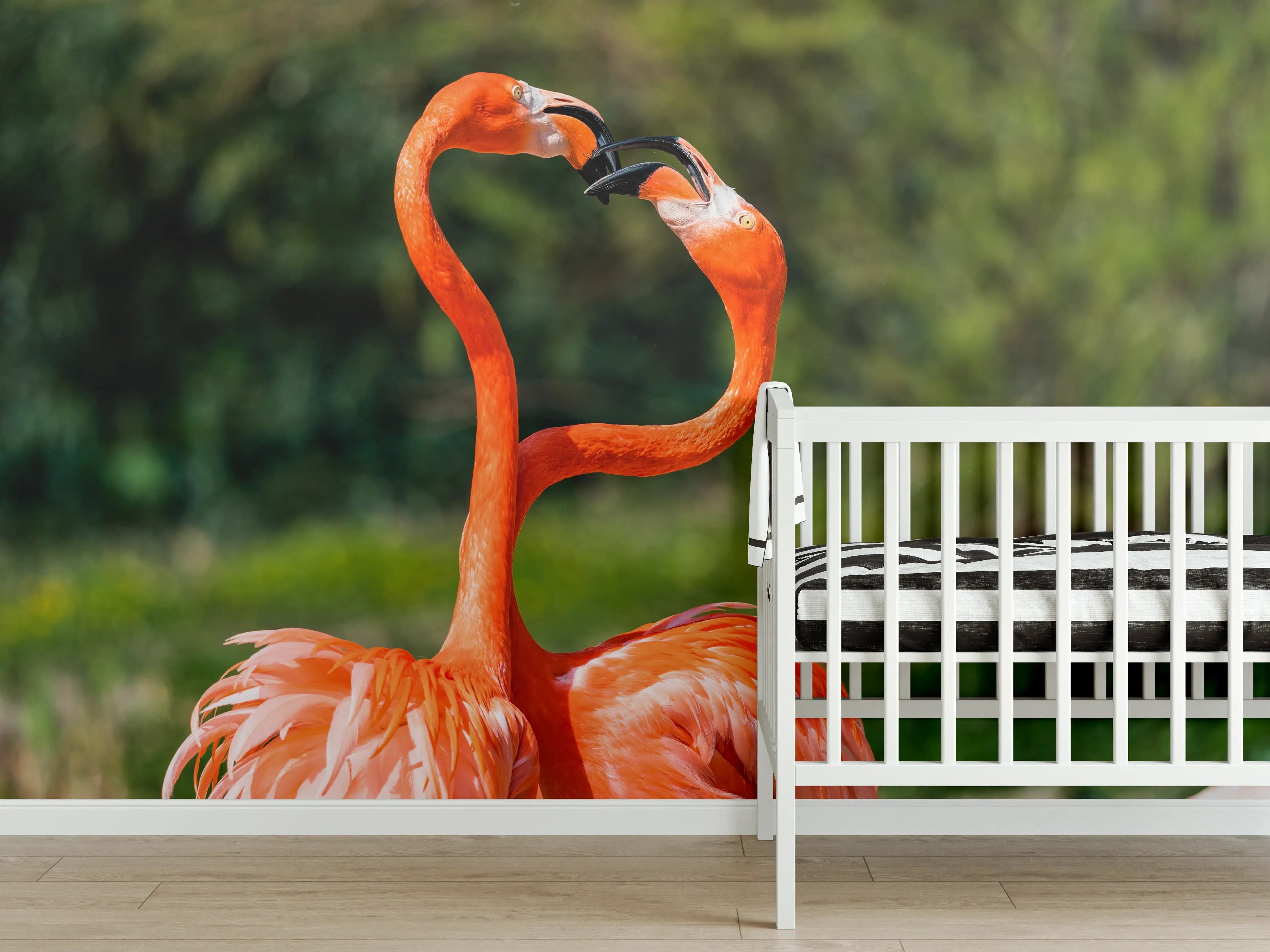 Babyzimmer Wandgestaltung - Amerikanisches Flamingo-Paar
