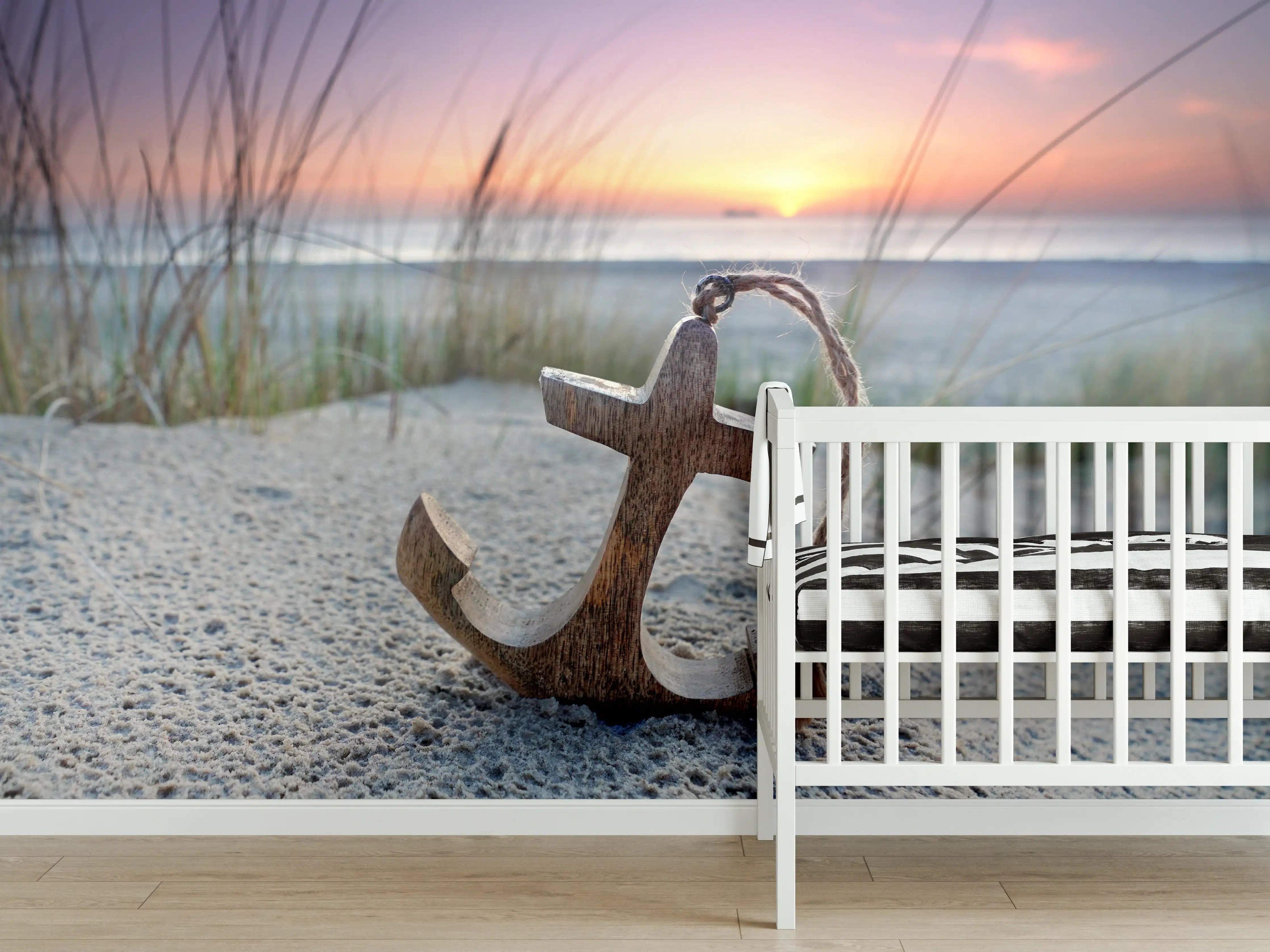 Babyzimmer Wandgestaltung - Anker am Strand