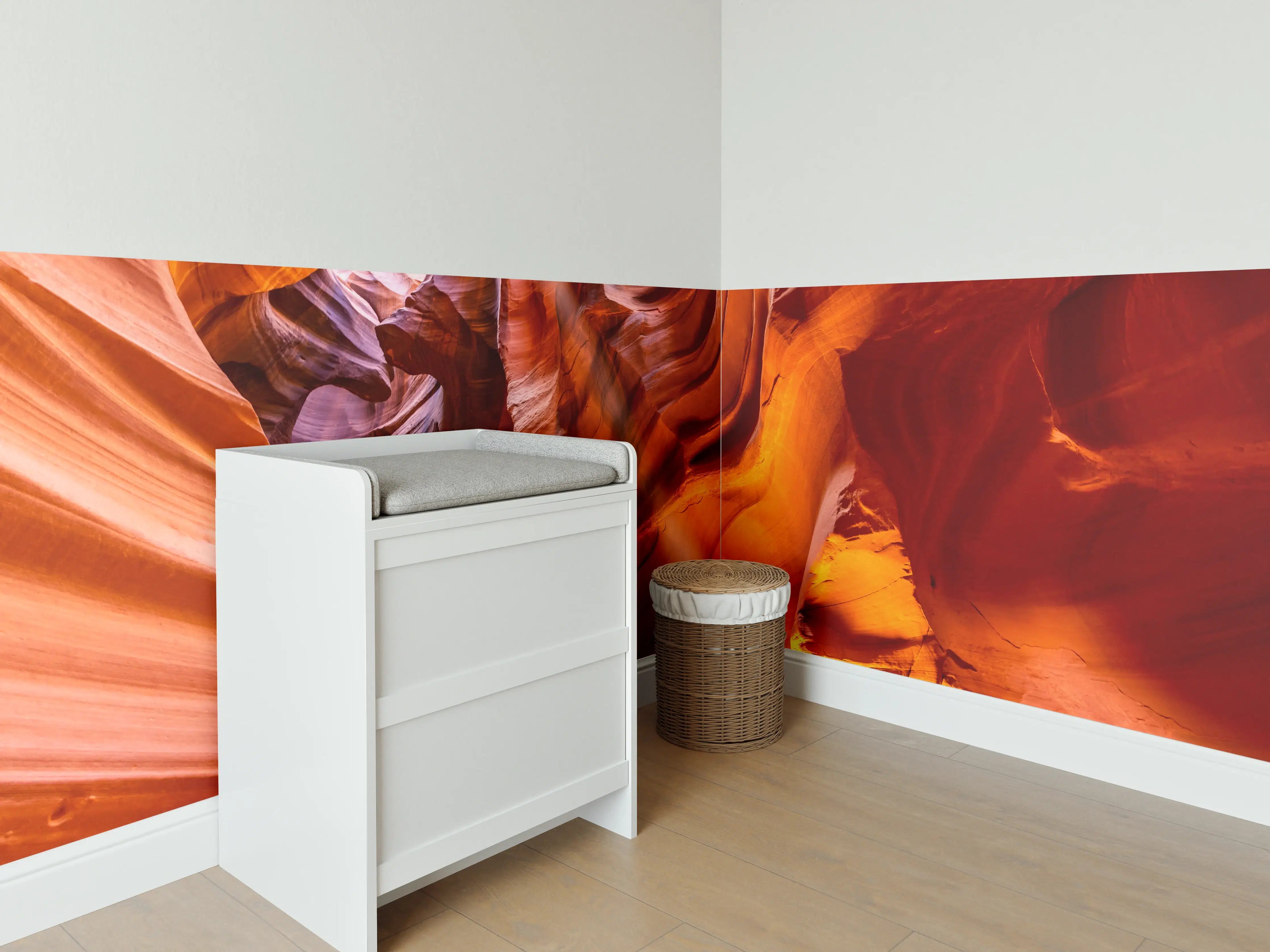 Babyzimmer Wandgestaltung - Antelope Canyon Farbenspiel