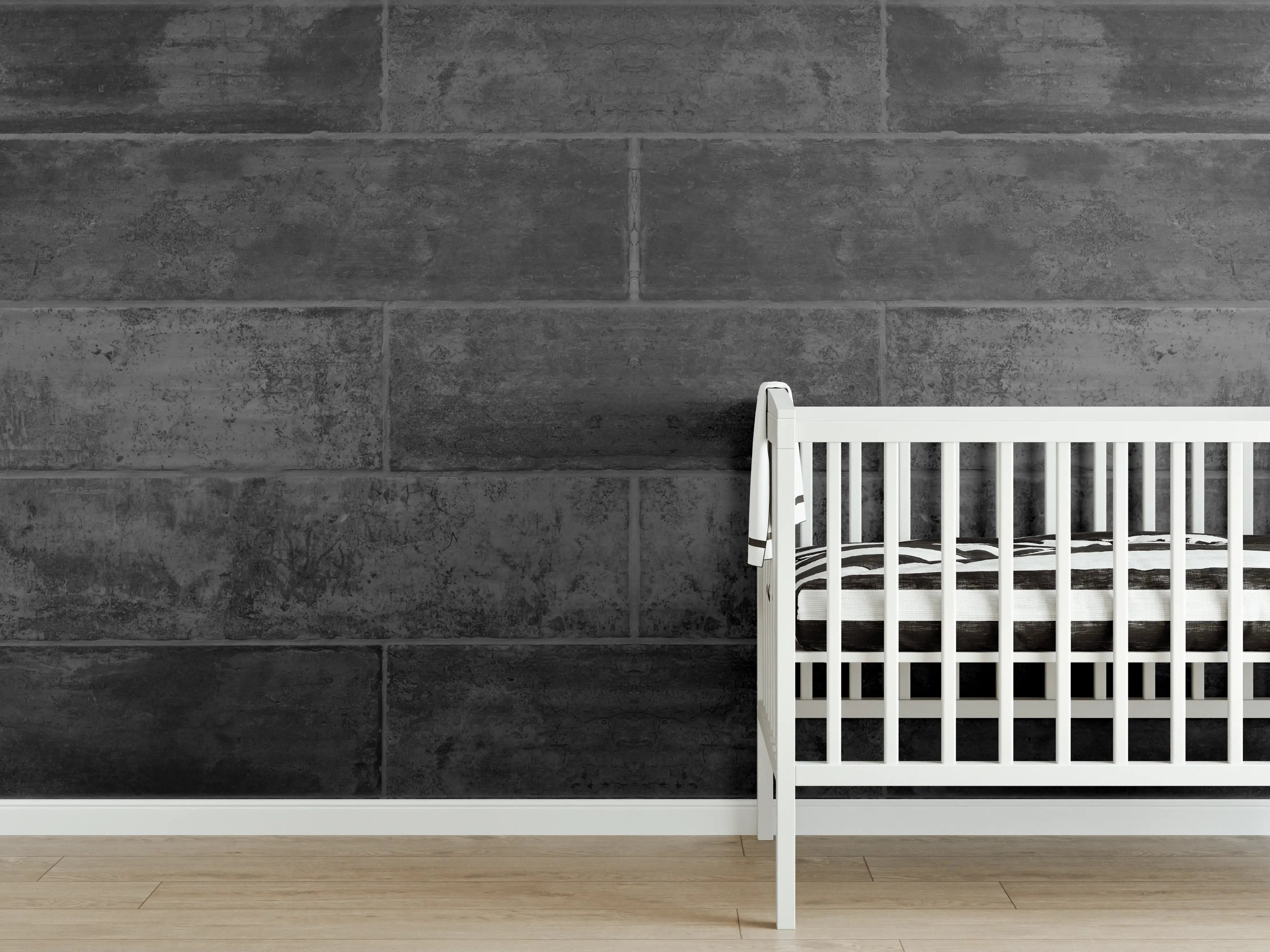 Babyzimmer Wandgestaltung - Anthrazit beschädigte Zementmauer