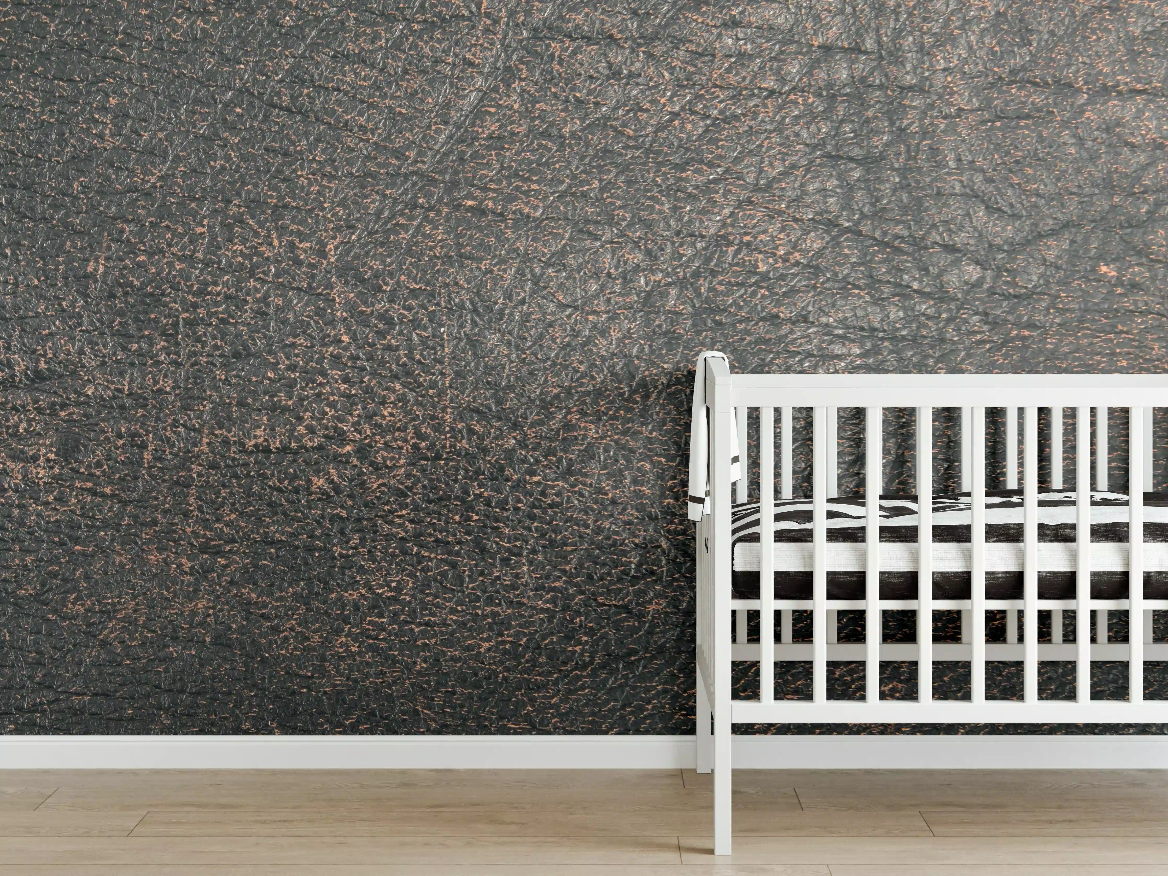 Babyzimmer Wandgestaltung - Anthrazitgraue Metall-Optik