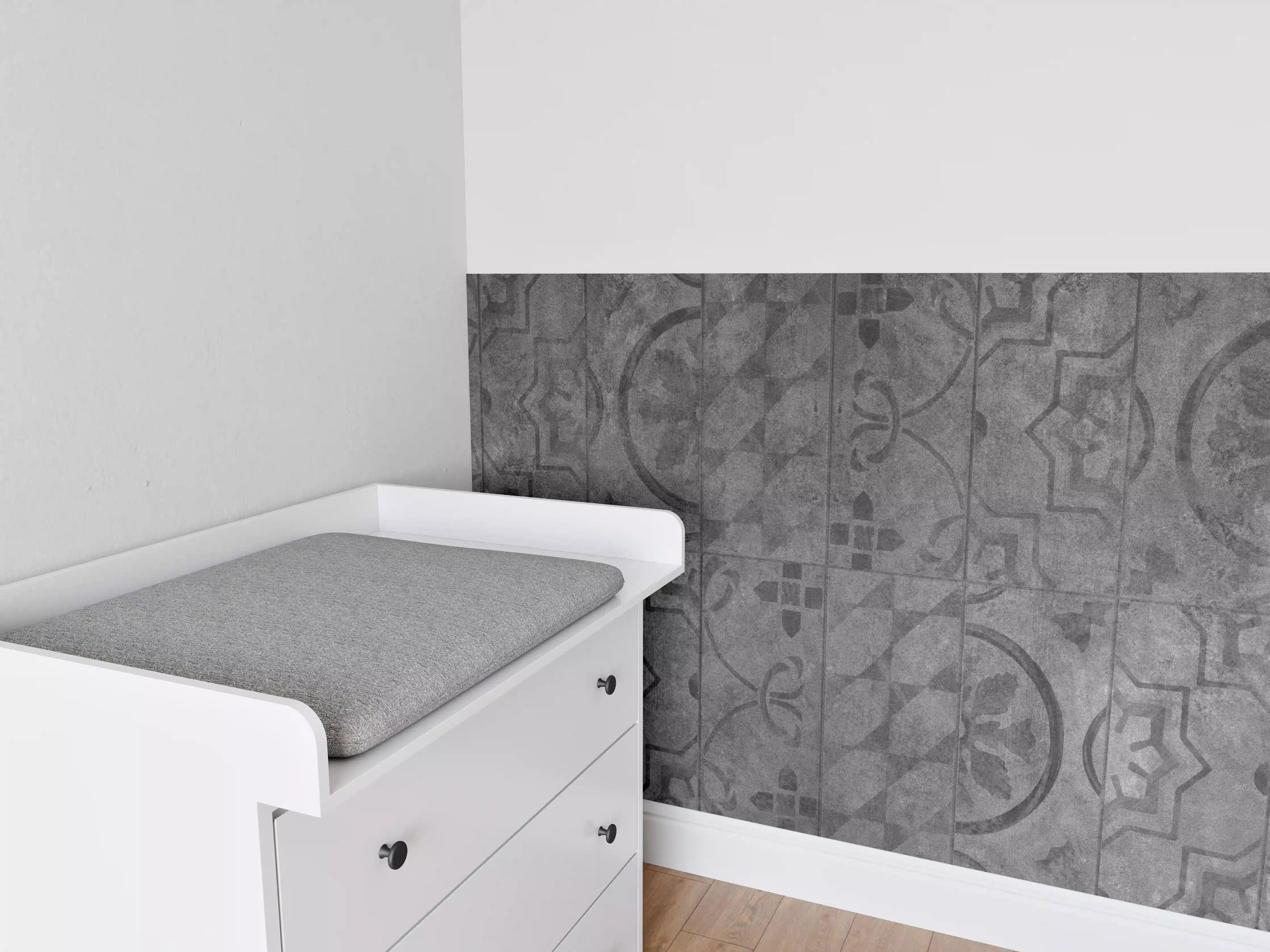 Babyzimmer Wandgestaltung - Antik Graue Fliesen Struktur