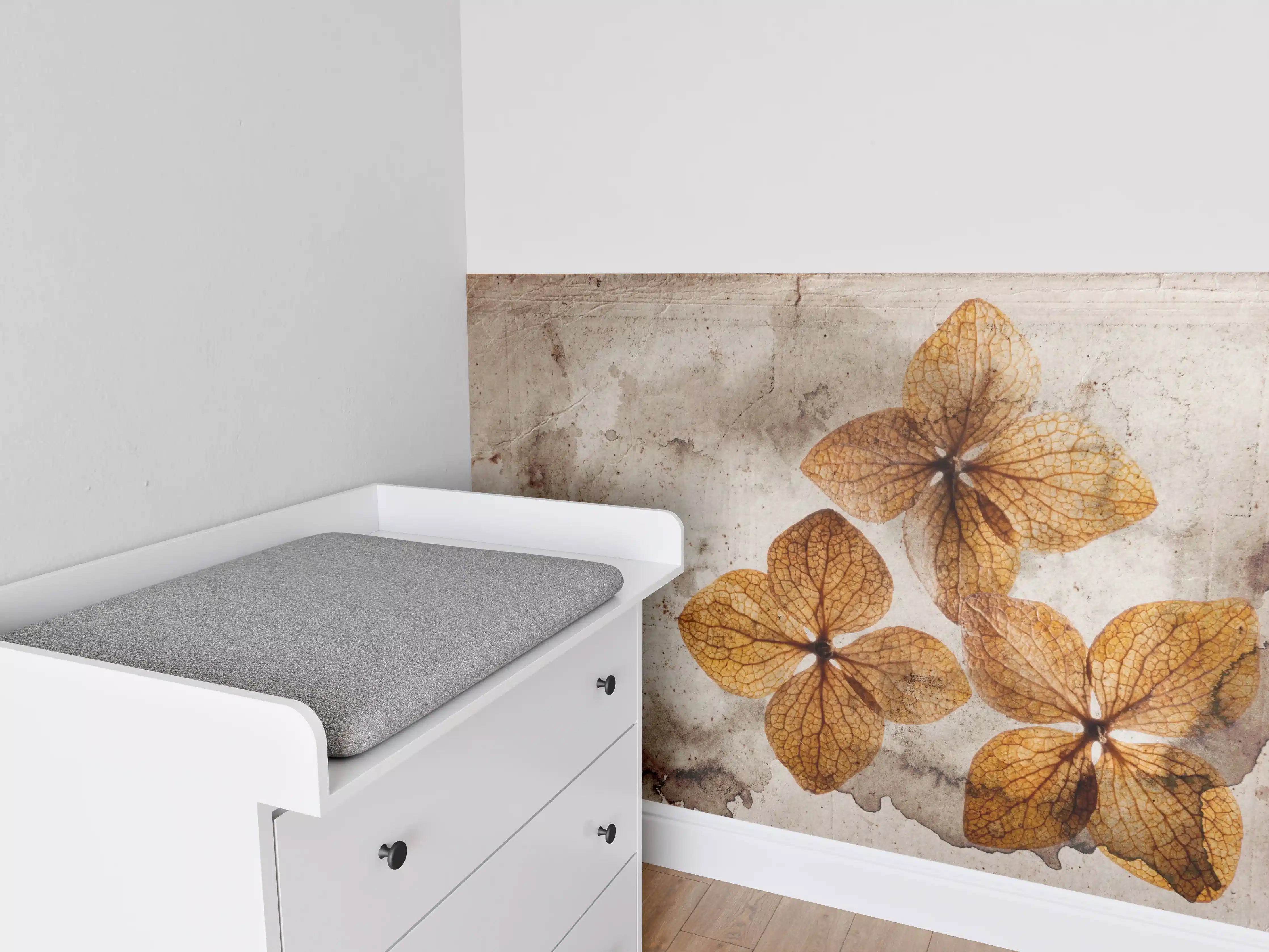 Babyzimmer Wandgestaltung - Antik Stil Trocken-Hortensien