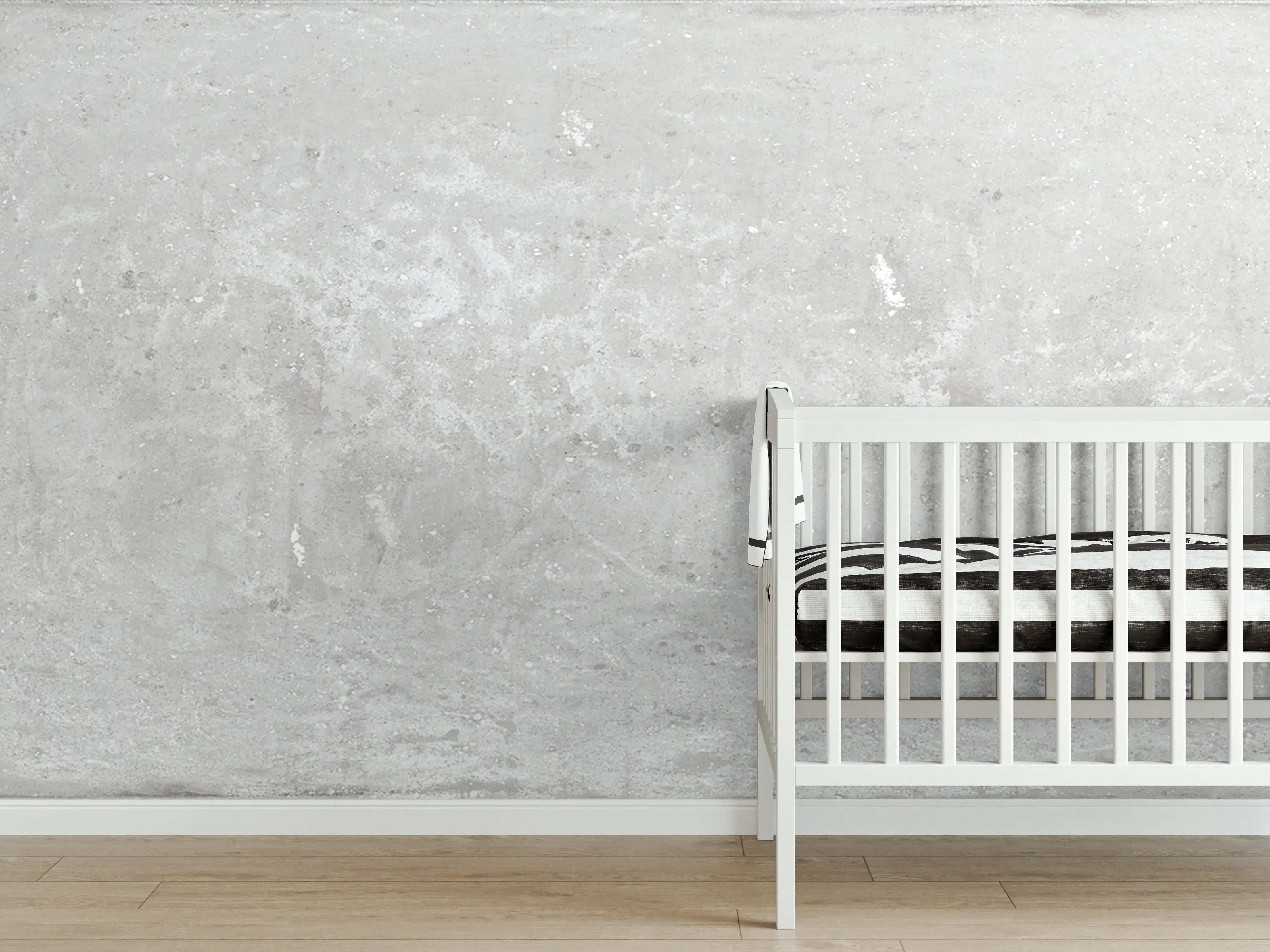 Babyzimmer Wandgestaltung - Antik weiß-gräuliche Betonwand