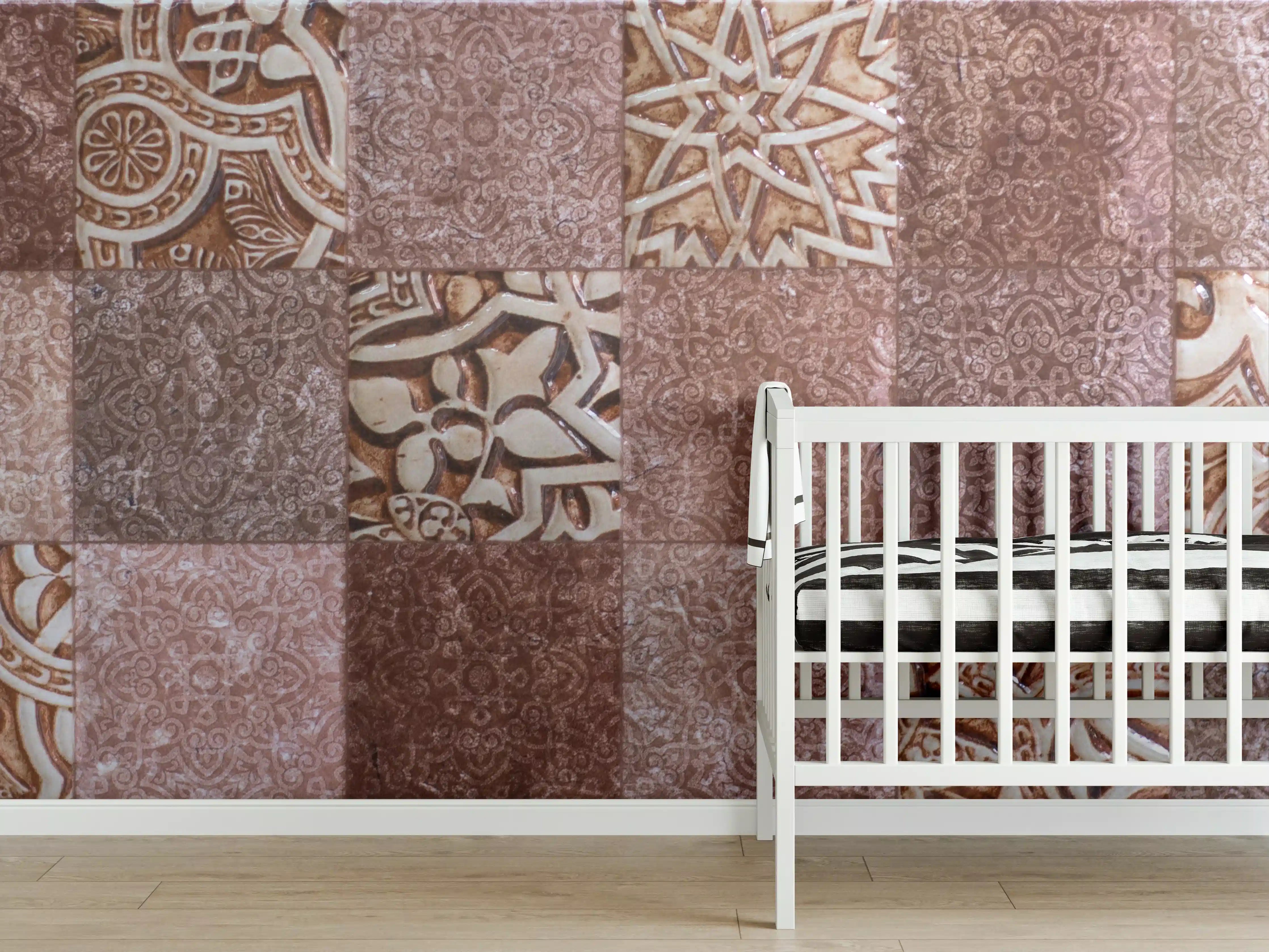 Babyzimmer Wandgestaltung - Antike Terrakotta-Fliesenmuster